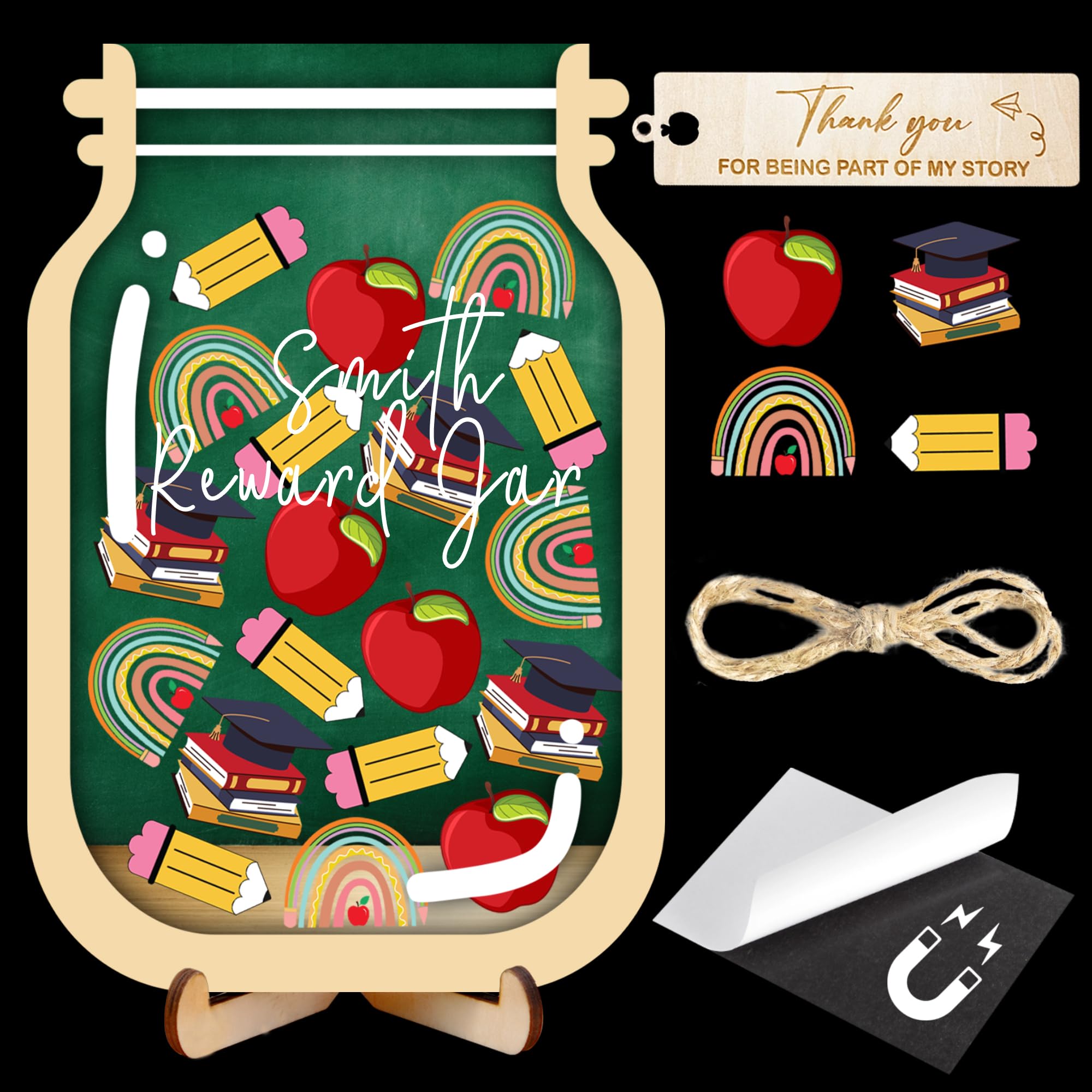 School Magnetic Reward Jar for Classroom Kids Teacher Student Token Potty Training Chore Chart Toddler Boys Girls Good Behavior Management Tools Back