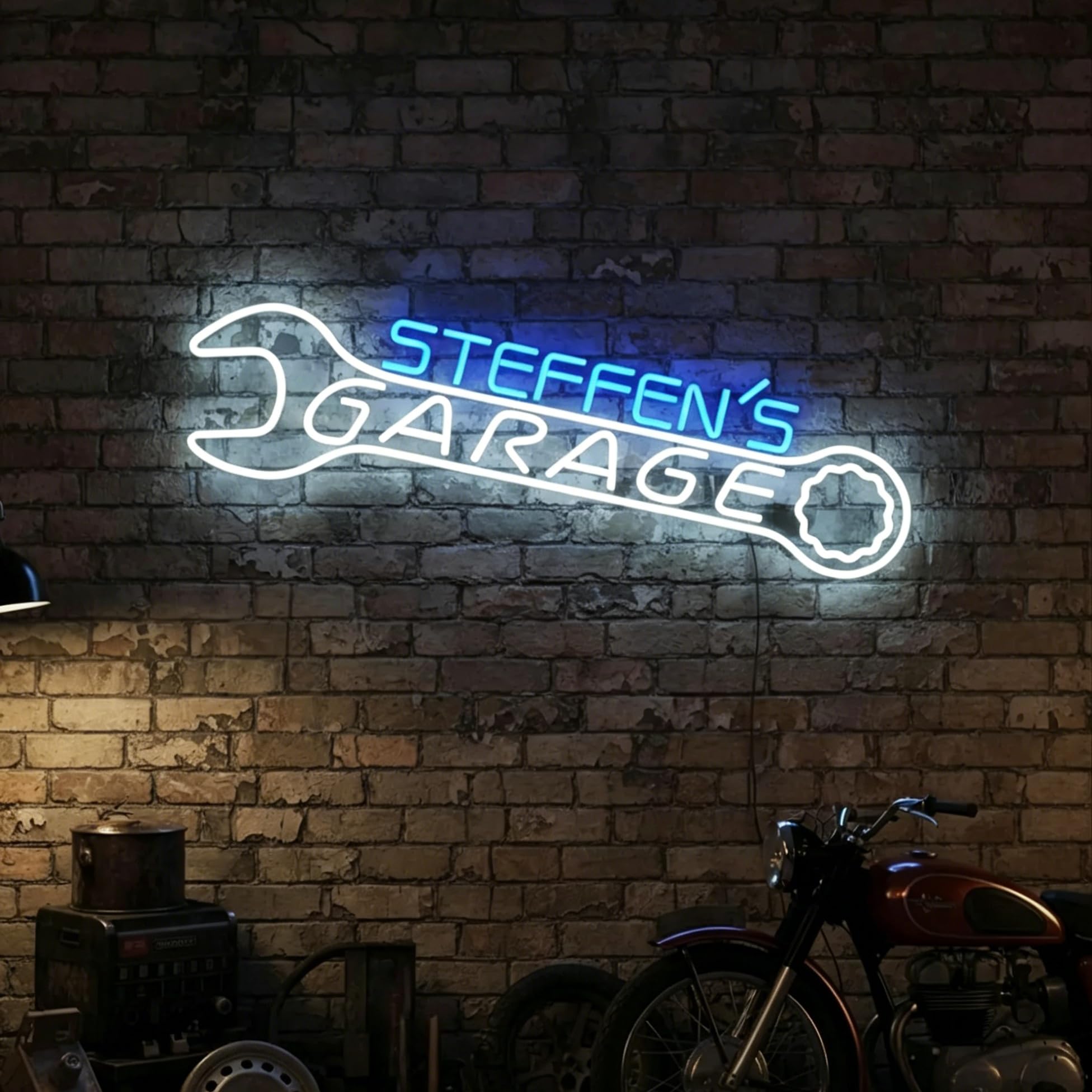 Targa al neon personalizzata per garage, per il papà, luce al neon a LED per officina auto, riparazione auto, decorazione da parete, regalo per la festa del papà per gli amanti delle auto, regalo per