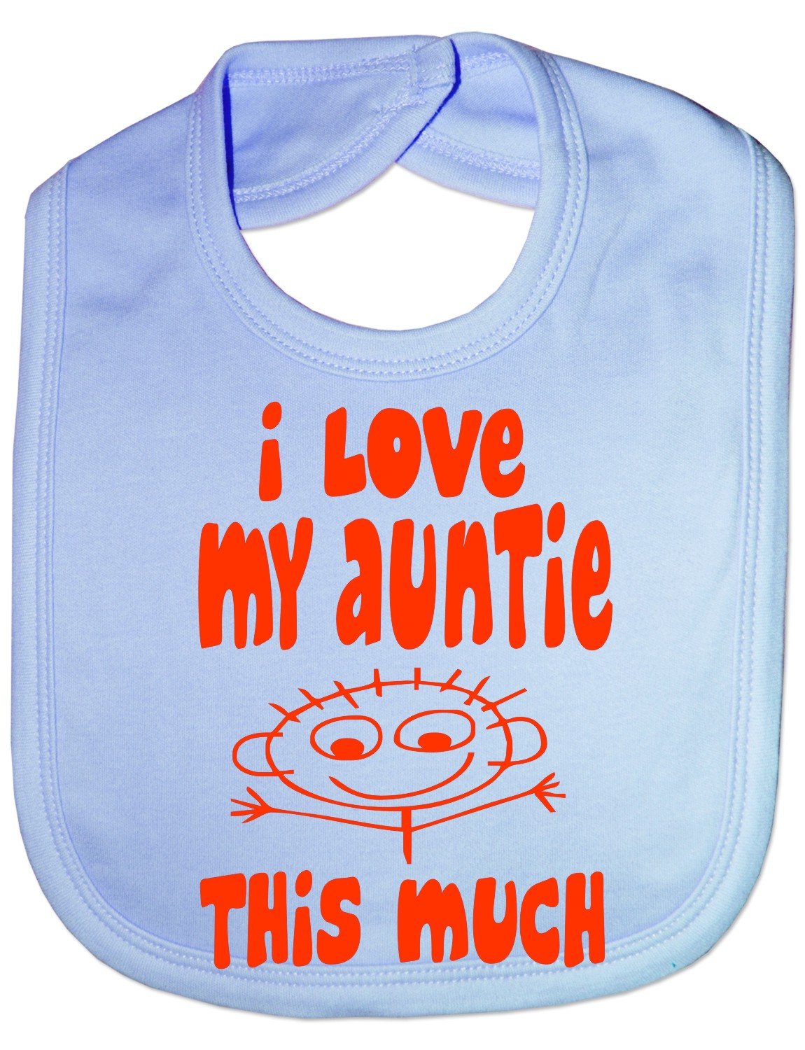 Print4U I Love My Auntie This Much - Funny Baby/Toddler/Newborn Bib -Gift blue