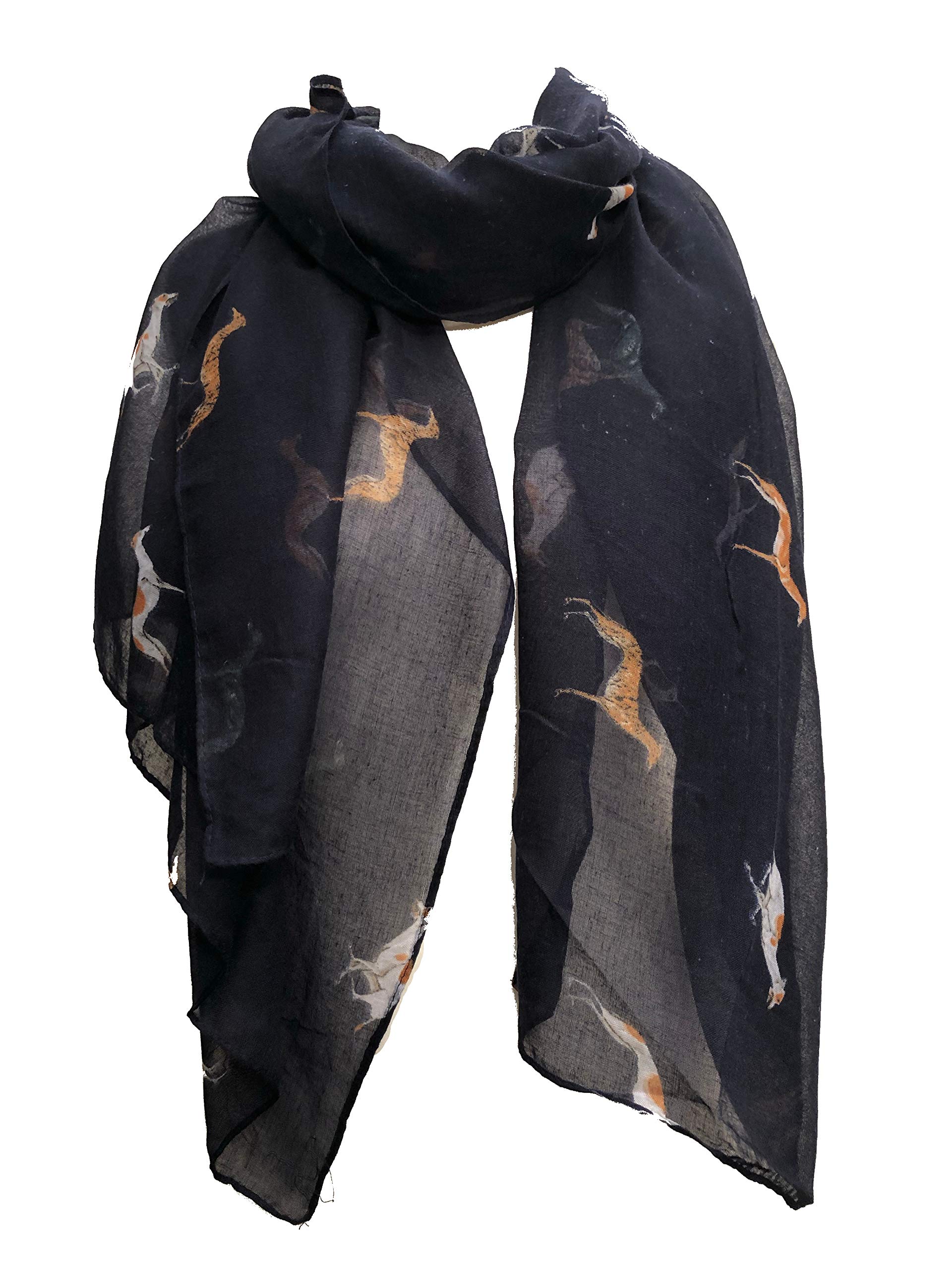 Pamper Yourself Now Women's Navy With Different Coloured Greyhound Scarf