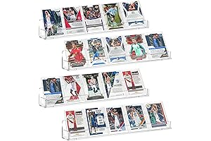 Wall-Mounted Sports Card Holder for Collectors - Acrylic Display Shelves