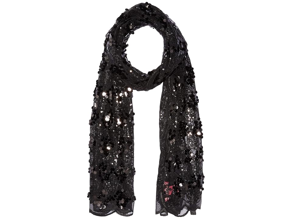 

Betsey Johnson Paillette Sequin Tulle Wrap (Black) Women's Clothing