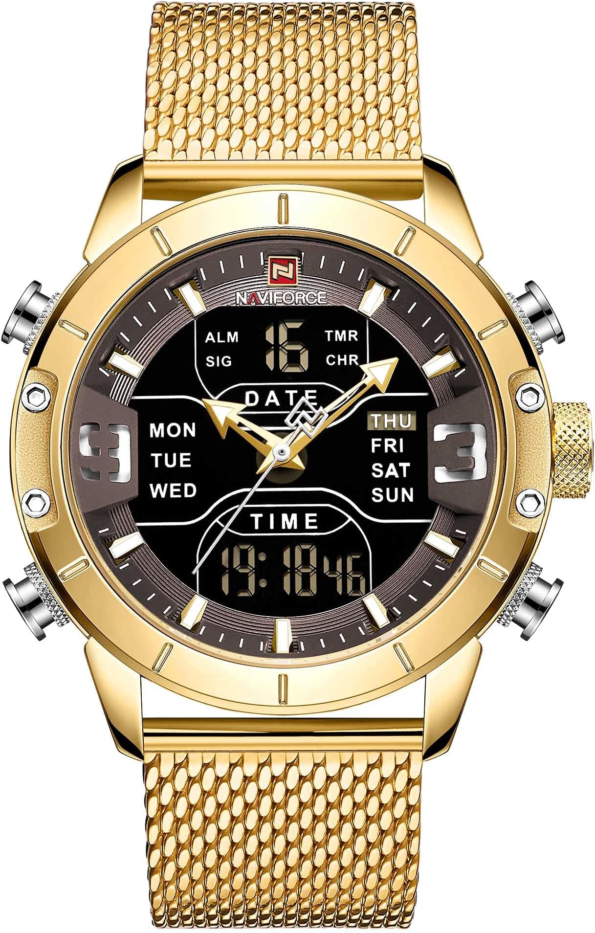 Digital Watch Men Waterproof Sports Watches Stainless Steel Military Quartz Clock Wristwatch