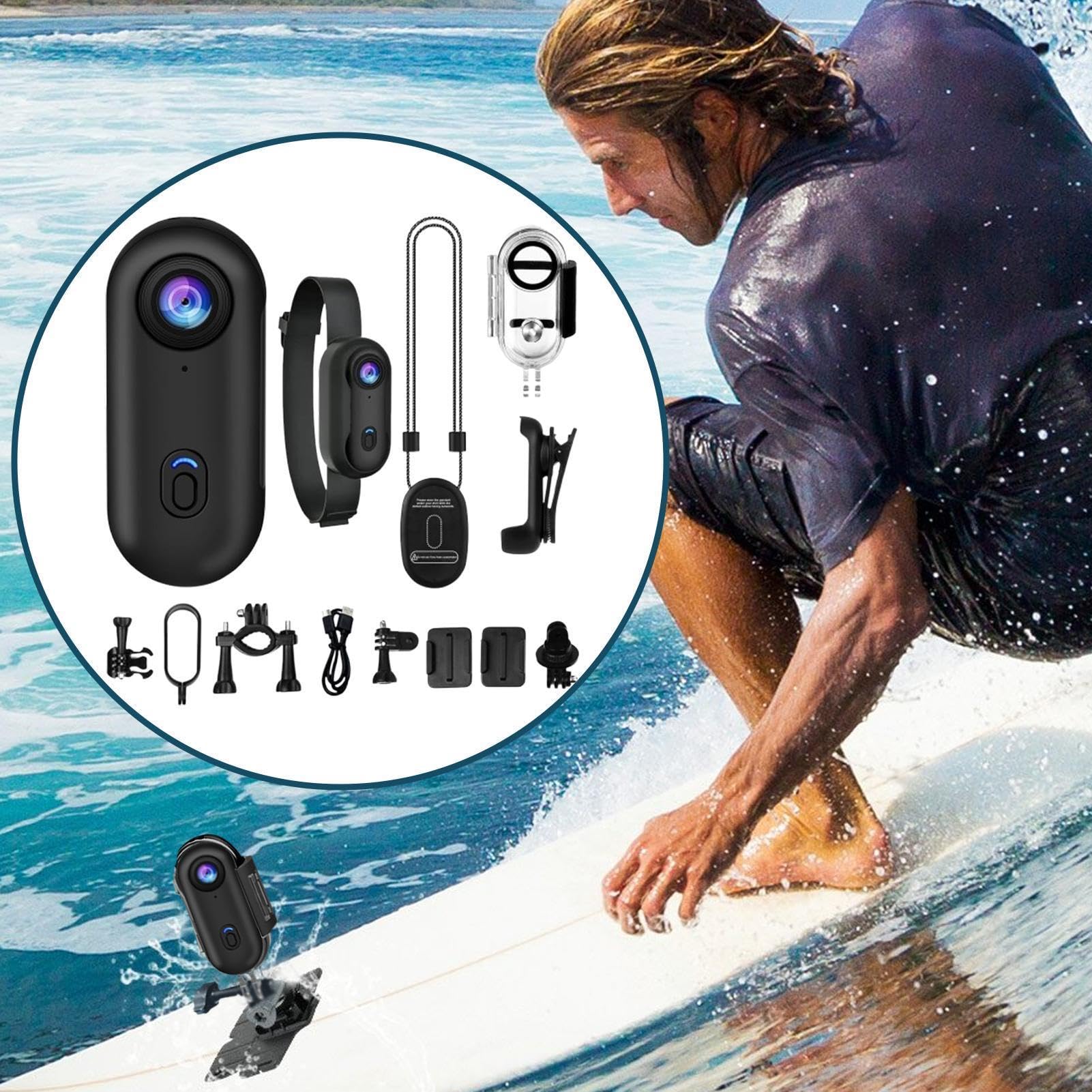 Generico Mini Telecamera Action Cam Personale | Dispositivo Vlogging 1080P Indossabile Portatile per Sport Motociclismo Ciclismo Palestra Escursionismo Viaggi Avventura