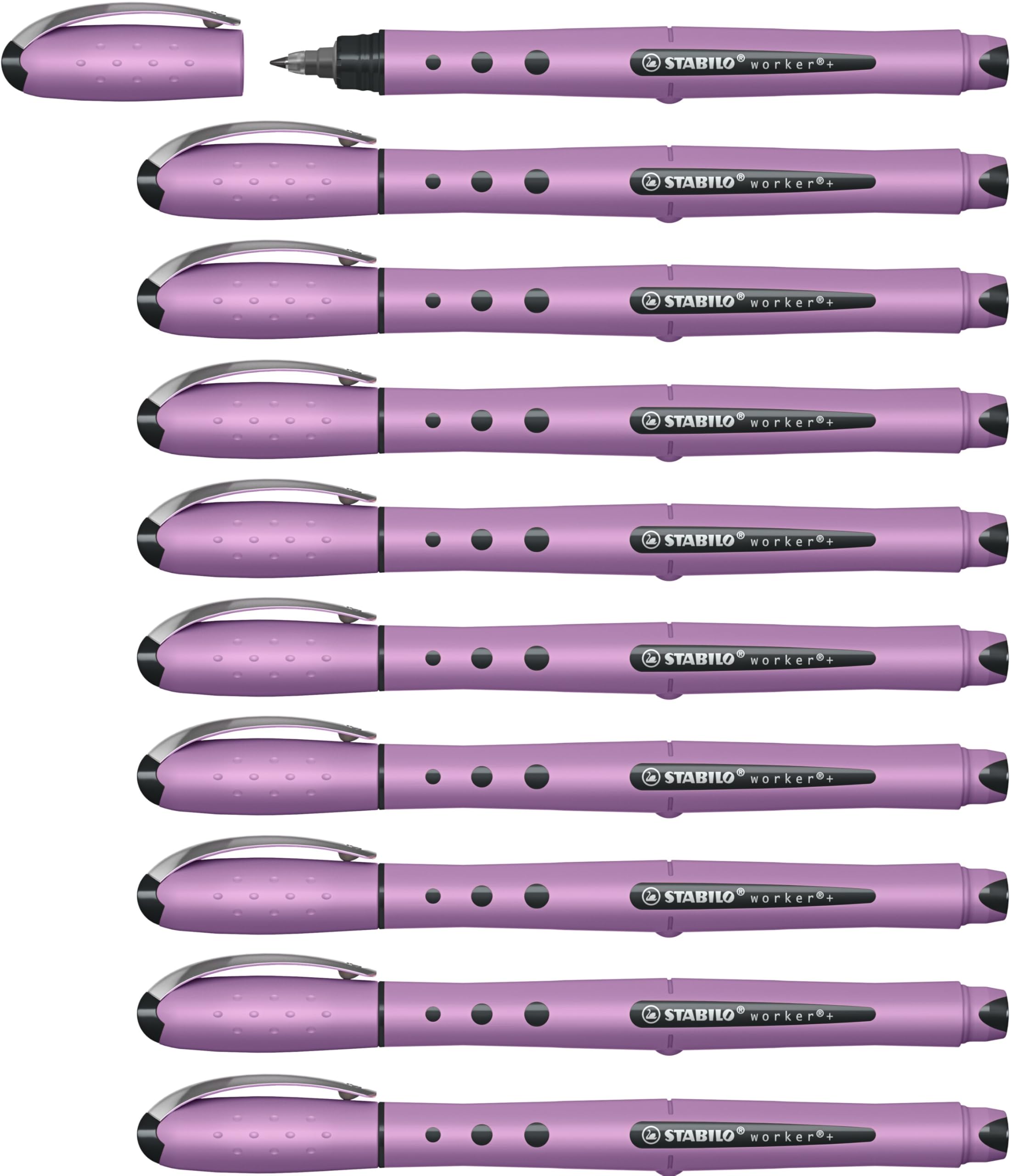 Stabilo Gris/Violeta/Azul - Rollerball - Worker+ Naturecolors Wildflower - Pack De 10 - Color De Cuerpo - Tinta