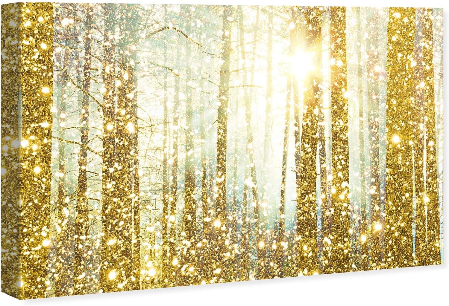 Gold and White Framed Landscape Canvas Print, 24" x 36"