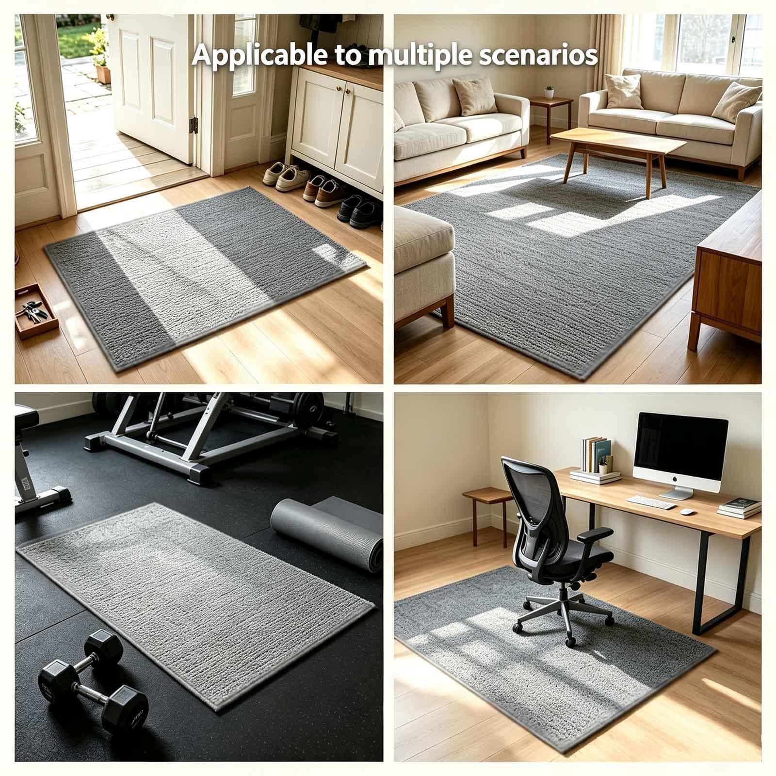 Tappeto Salvapavimento Retro Antiscivolo, Facile Da Pulire, Tagliabile Su Misura Per la Protezione del Pavimento,Gray-100×100cm/39.37×39.37in