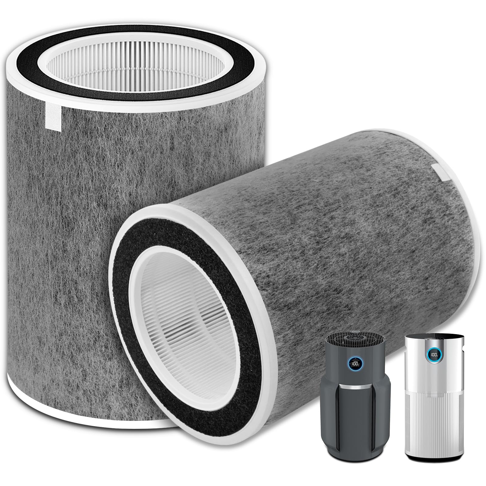 Photo 1 of 2 Pack HP202 HP302 Replacement Filter for Shark HP201 HC502, #HE2FKBAS,Grey