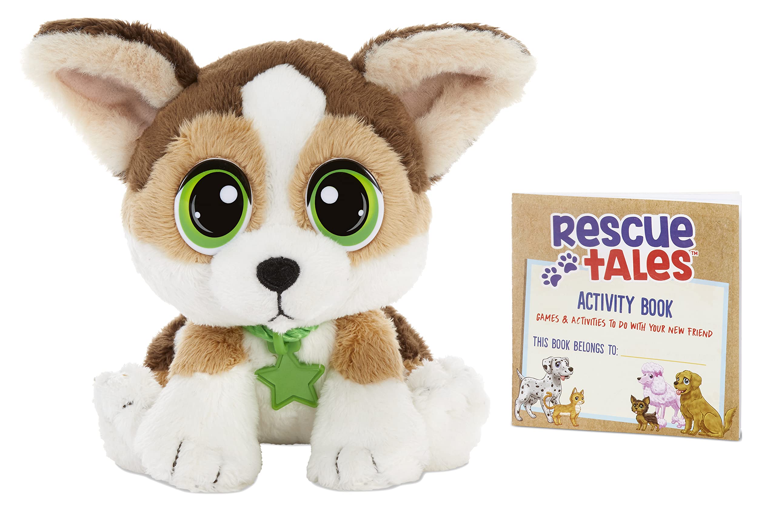 little tikes 658051EUC Rescue Tales Babies Corgi-Unterhaltsames Plüschtier für Kinder zum Sammeln-mit Halsband, Anhänger, Hundehütte, Sticker & Funktionen, ab 3 Jahren