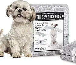 DOG’S CARE Tapete Higiênico Descartável The New York Dogs - Tapete Absorvente Para Cães - 60 x 55cm - 14 Unidades
