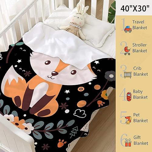 Miniatura 3 de Foxes - Manta de felpa suave y cómoda, para amantes de los animales, regalos de zorro, manta ligera de franela de 50 x 40 pulgadas para niños