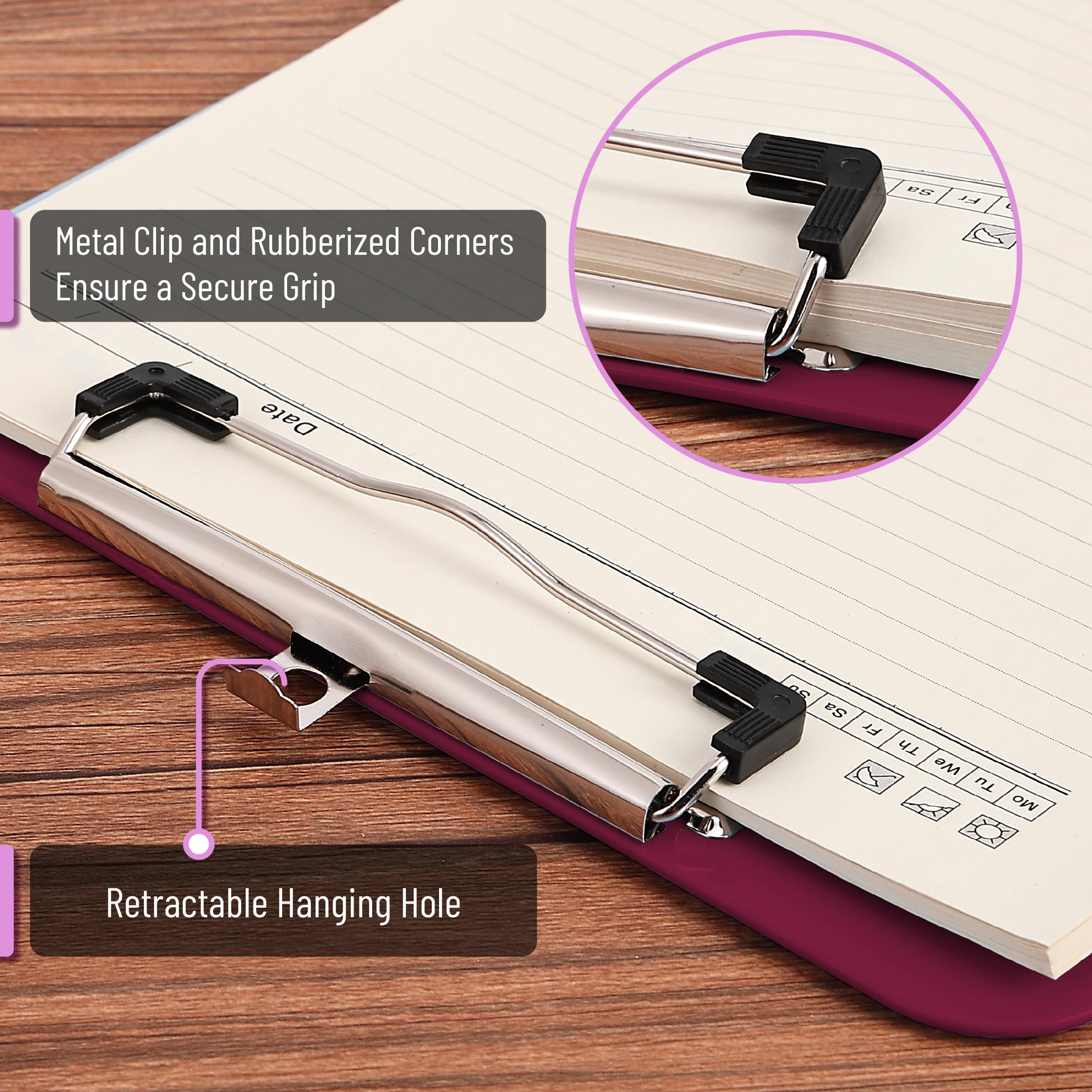 Mr. Pen- Plastic Clipboard, 12.5” x 9”, 2 Pack, Red, Clipboards for Kids & Adults - Image 3