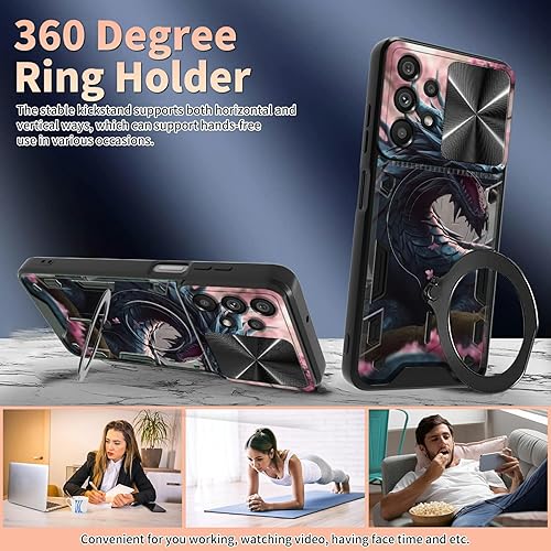 Miniatura 3 de Funda con función atril para Moto G Stylus 5G 2023 con protector de pantalla, cubierta deslizante para cámara deslizante con soporte de anillo