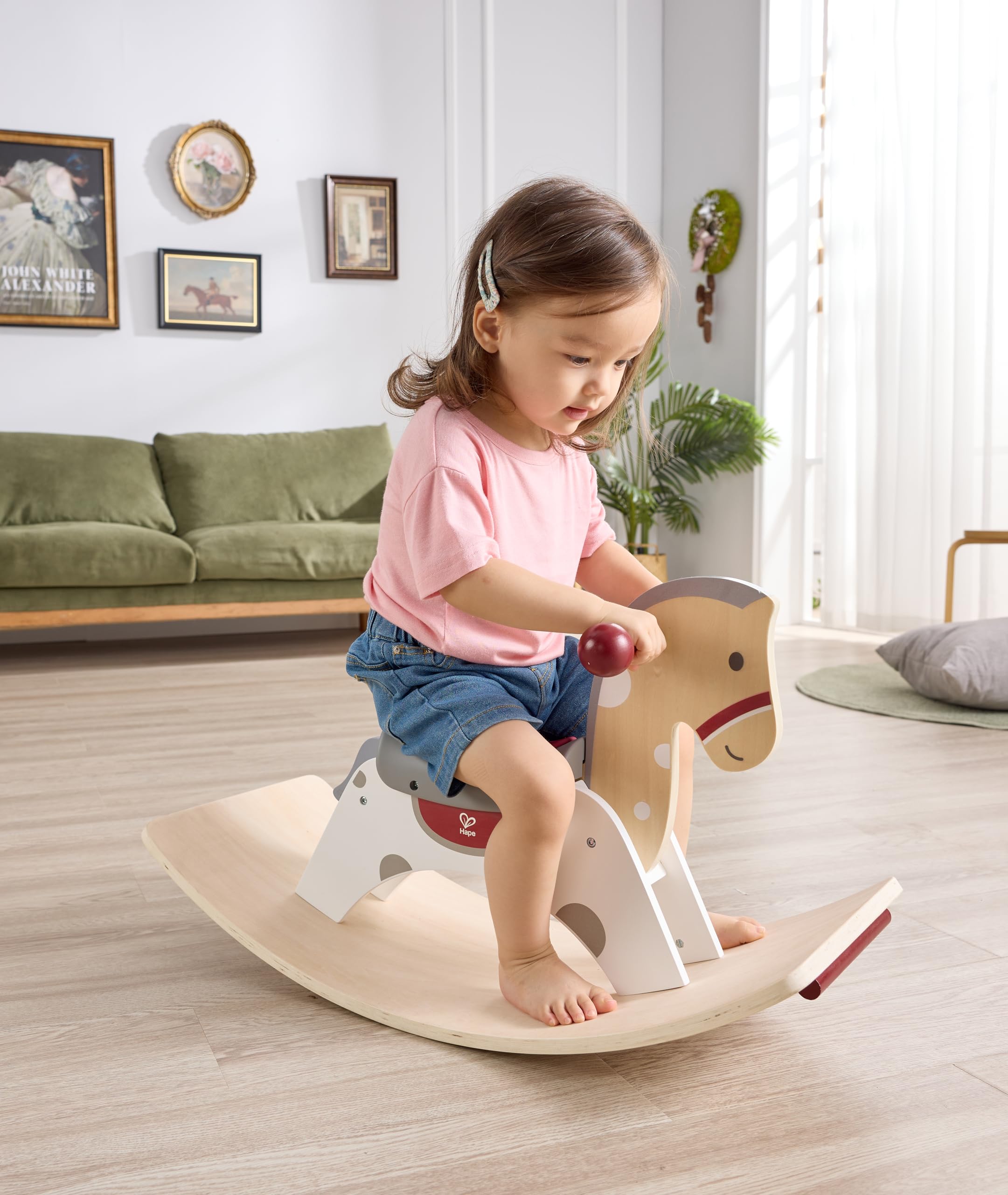 Hape Koń na biegunach 2 w 1, koń na biegunach i deska do balansowania, od 12 miesięcy