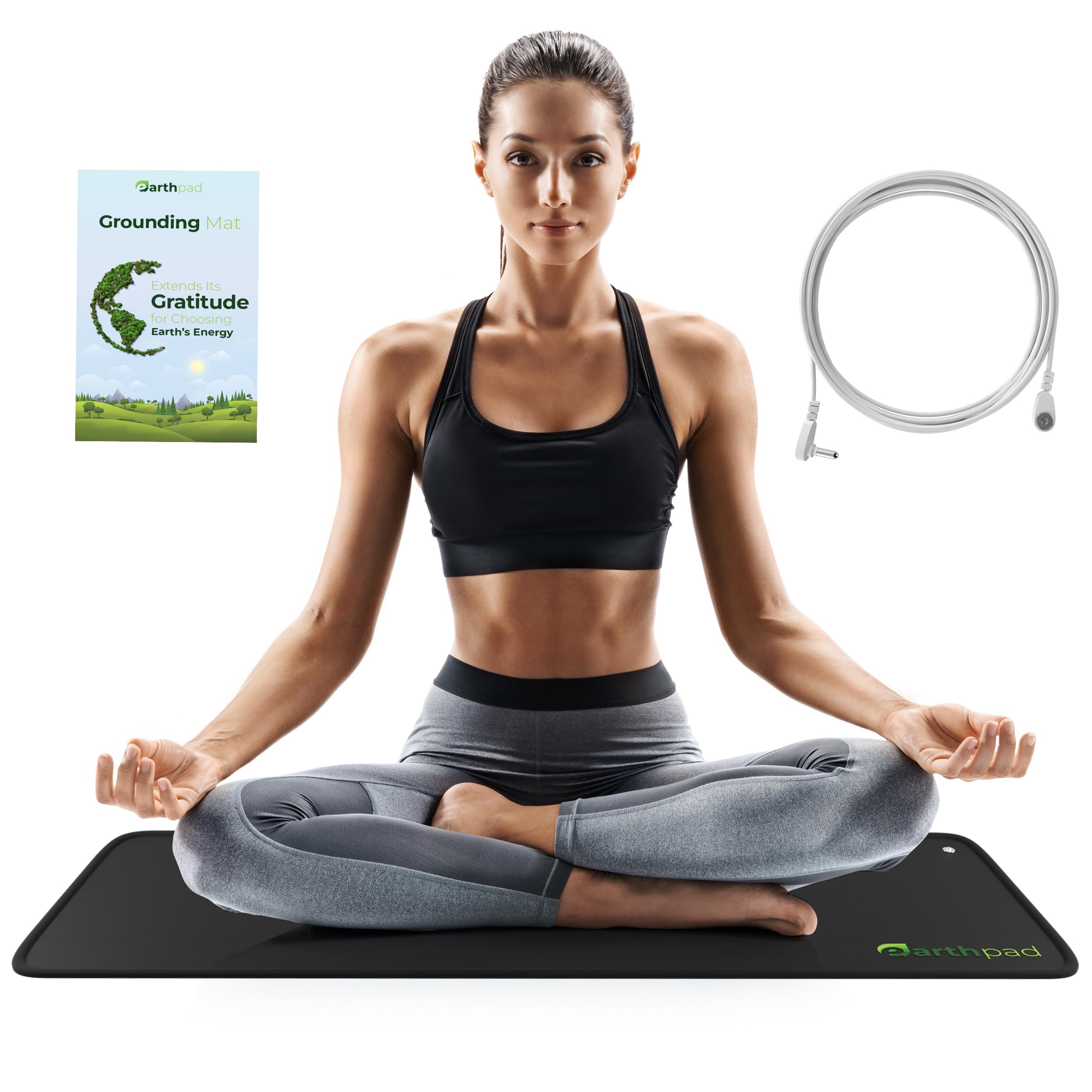 EarthPad Grounding Mat | 39.4x11.8 Inches Large Earthing Pad for Relieving Stress, Anxiety & Inflammation | Versatile Ground Therapy for Working, Relaxing & Yoga | Earth Grounding Sheet for Bed & Desk
