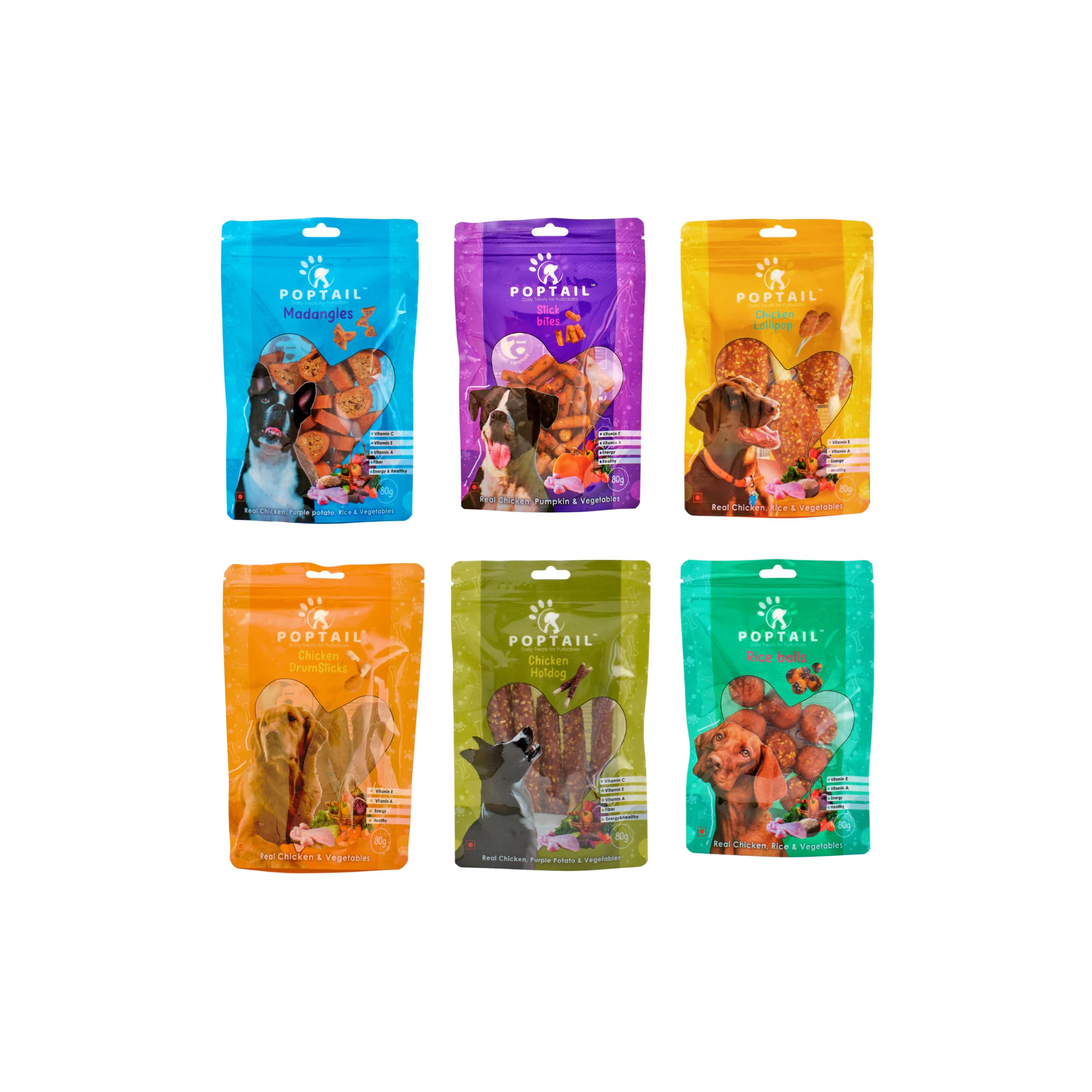 Poptail Combo Pack - Dog Treats - Human Grade Chicken, Pumpkin, Rice, Veggies - Rich in Protein - Suitable for All Life Stages - (Pack of 6-480g) (B0CVL52G2W) Amazon Price History, Amazon Price Tracker