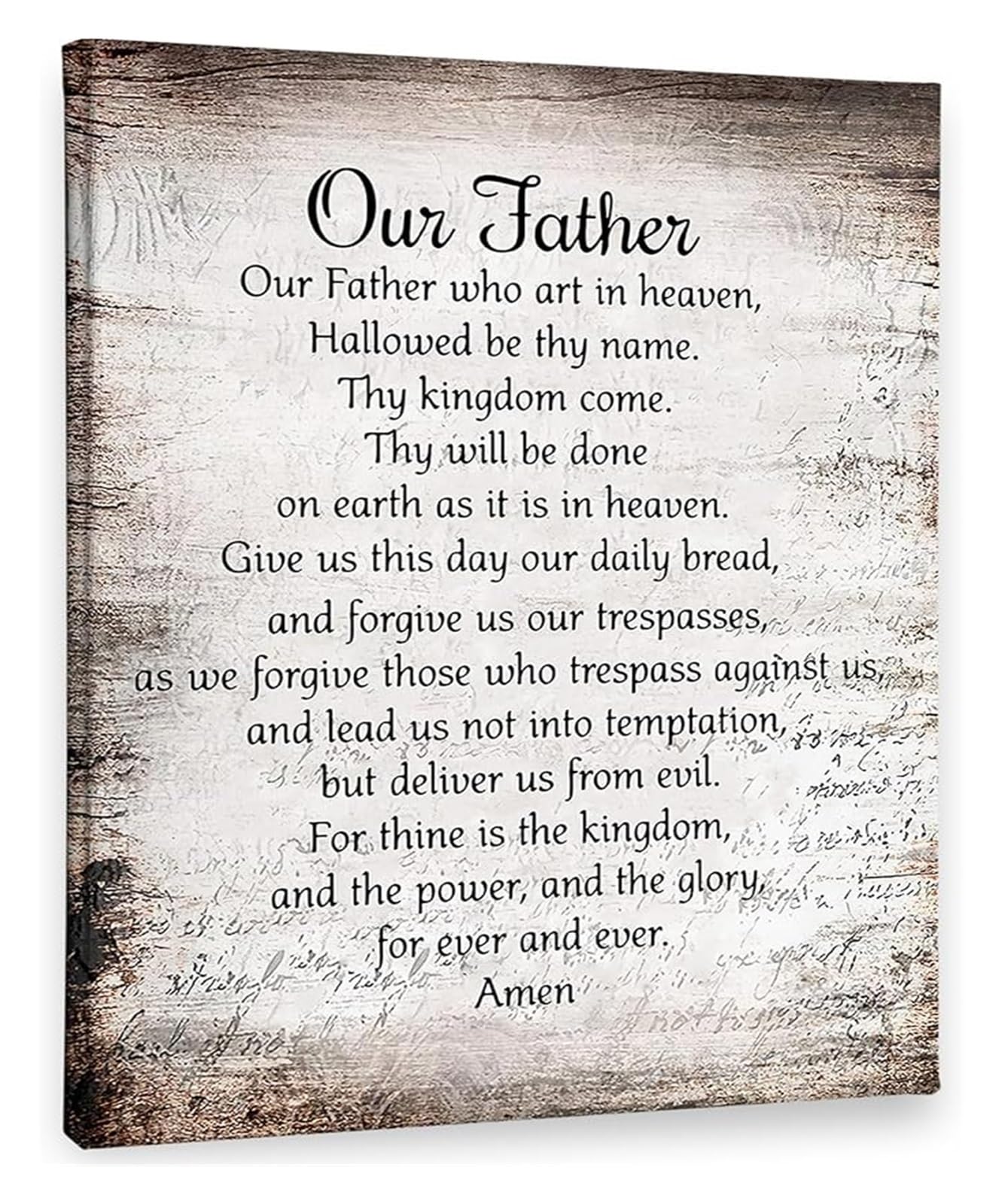 Mdbjtcyzn Framed Inspirational Quotes Bible Verse Scripture Our Father Prayer Christian The Lords Prayer Wall-Art For Prayer Room Office Church Decor(,12X18inch(30X45cm))