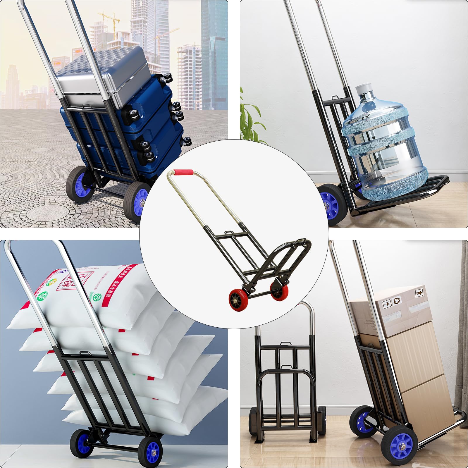 Carrello a mano pieghevole multiuso portatile per casa e giardino