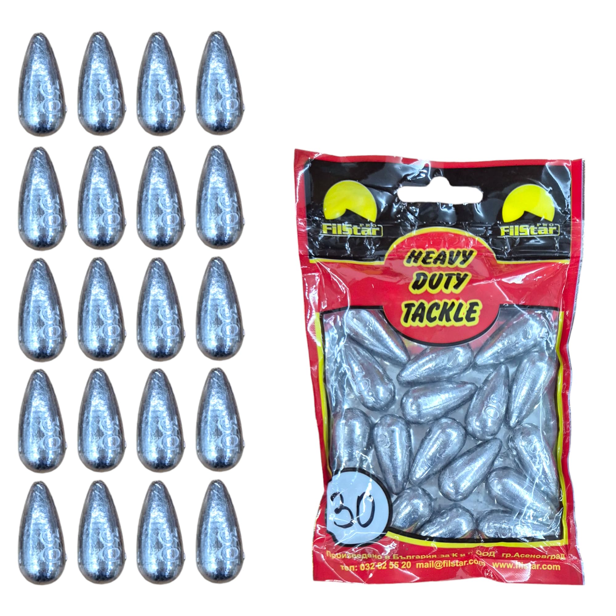 Inline Plomos Pesca 20 x 30g - Plomos de Pesca en Línea – Set Pescar - Plomo Pesca Carpa - Carpfishing Pesca Accesorios - Fishing Kit de Pesca Completo Mar - Aparejos de Pesca Fondo