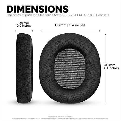 Miniatura 7 de Brainwavz Almohadillas de repuesto para auriculares Steelseries Arctis 1, 3, 5, 7, 9, PRO y Prime, tela suave y transpirable, extra cómoda, duradera