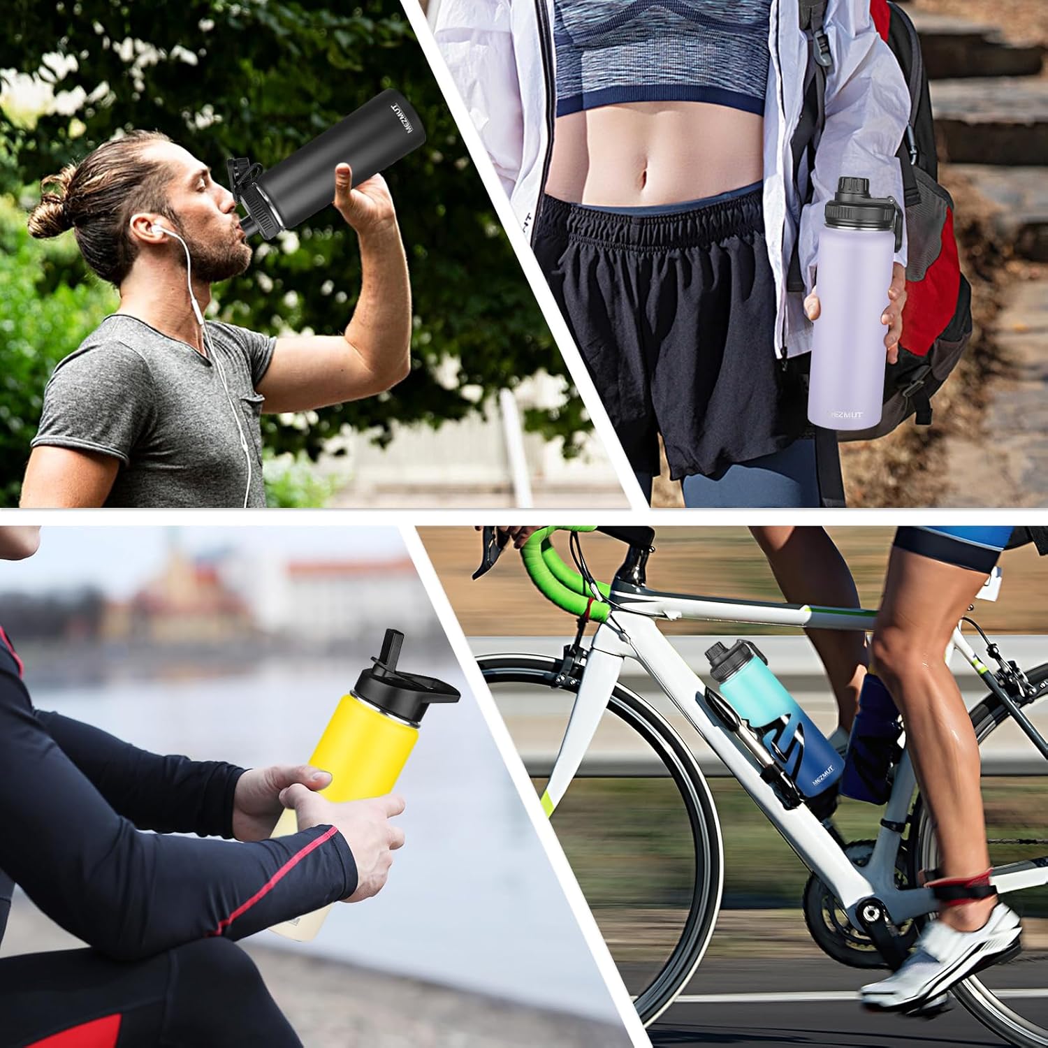 24oz Insulated Water Bottle with Straw&2 Lids, Stainless Steel Water Bottles, Sports Metal Water Bottle Cup, Double Walled Vacuum Insulated Bottles Leak-Proof Travel, Purple - Image 8