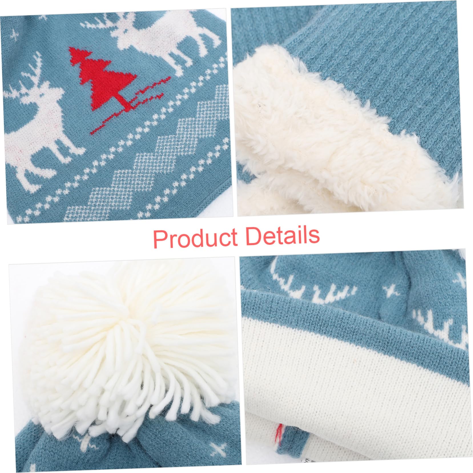 LIFKOME Bonnet tricoté de Noël à tricoter bonnet tricoté chaud de Noël casquette de crâne de écharpe de noël femmes chauds pour femmes Acrylique rouge