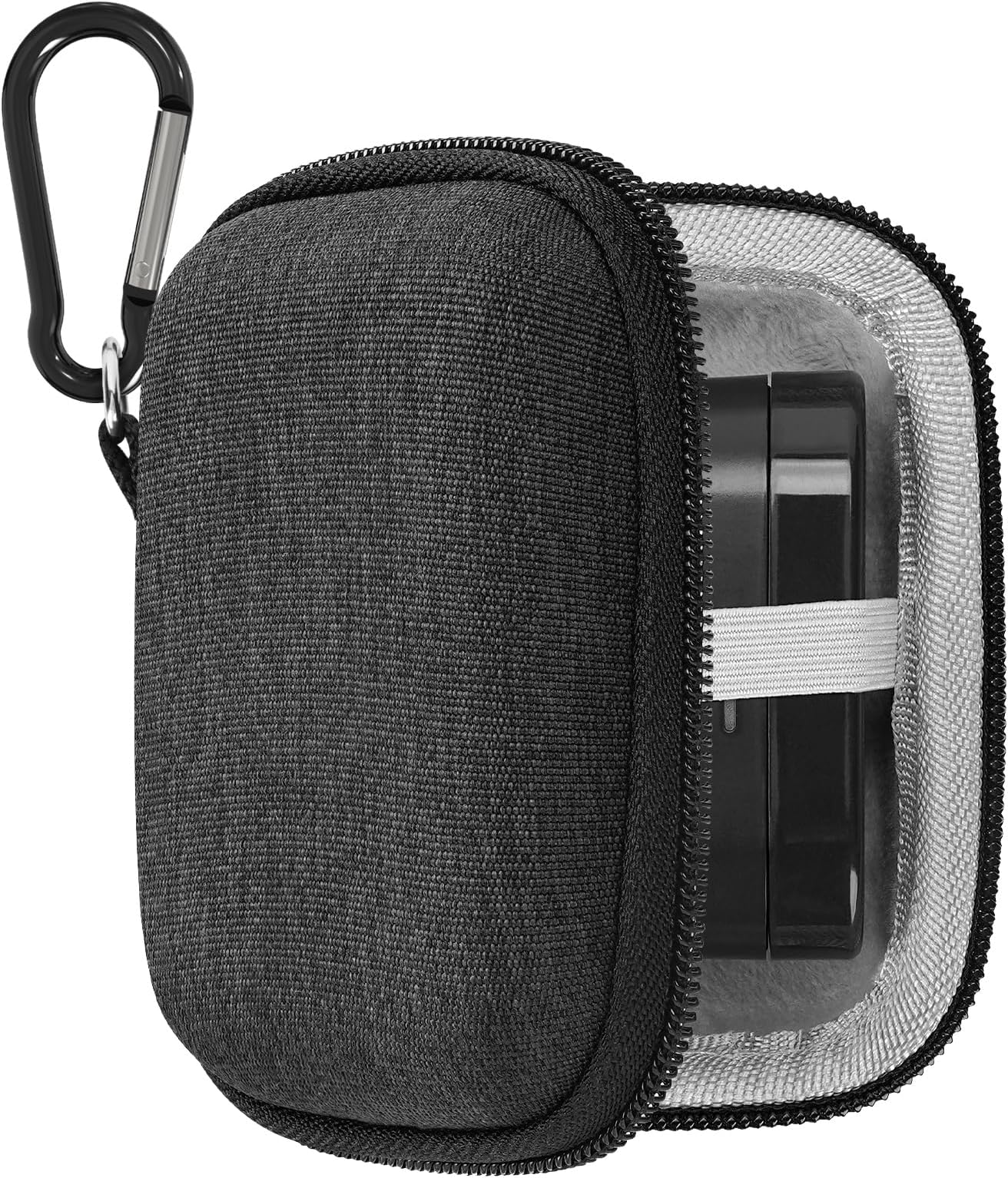 Geekria Shield Earphone Case Compatible with Bowers & Wilkin Pi8, PI7, PI5 True Wireless Earphones, Replacement Hard Shell Travel Carrying Bag with Carabiner Clip (Gray)