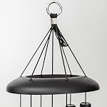 Corinthian Bells 27 Chimes à vent noir de pouce pour l'extérieur, Chime à vent en métal moderne pour Patio Decor, Fabriqué en USA
