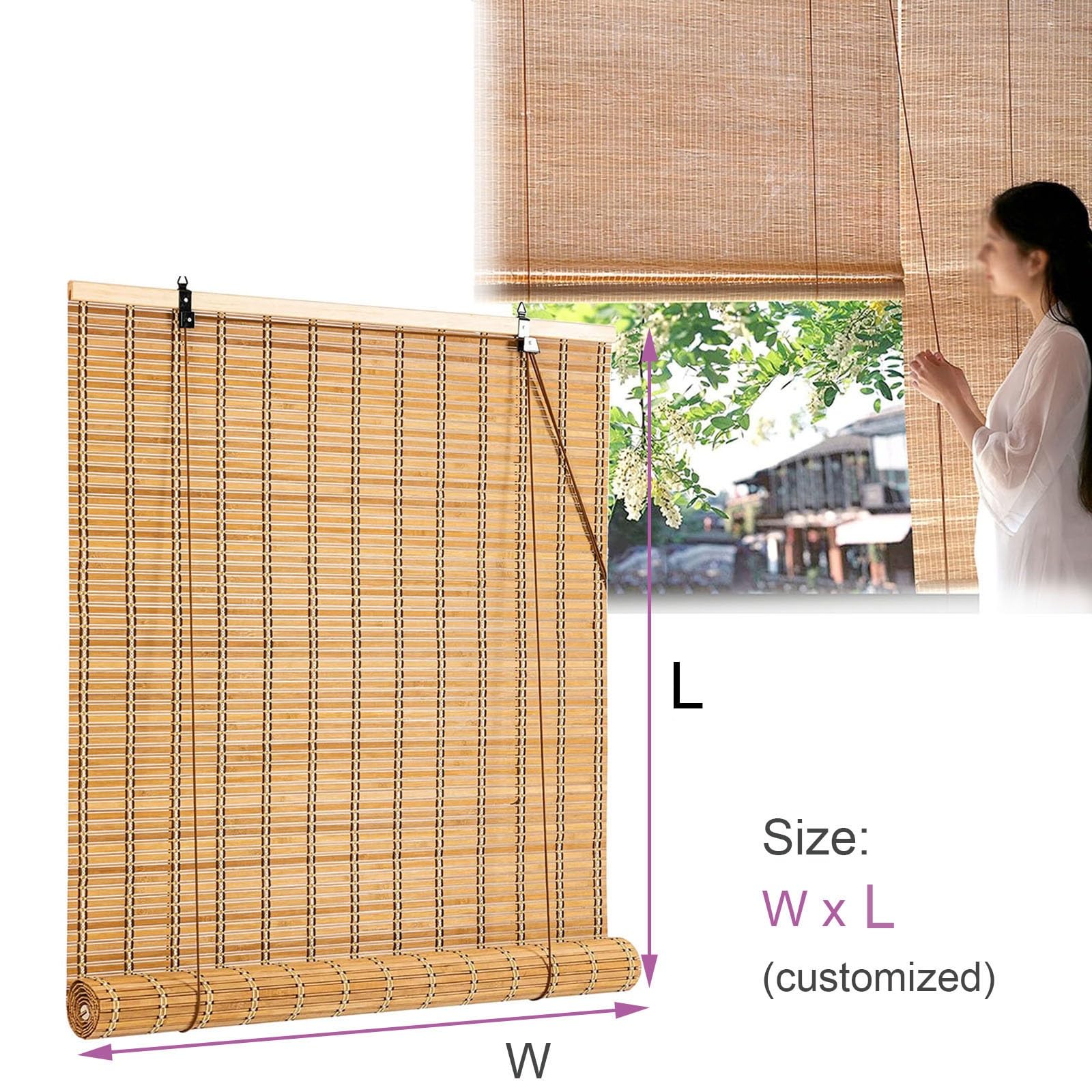 Amazon.de: DUYULIANG Bambusrollo Hang Bambus Rollo 60 90 100 110 120cm  Width, Sichtschutz Bambusrollo Jalousie Fr Auen Und Fenster, Sonnenschutz  Wetterfest Bambus-Rollo Innen/Auen-Holzrollo Seitenzugrollo