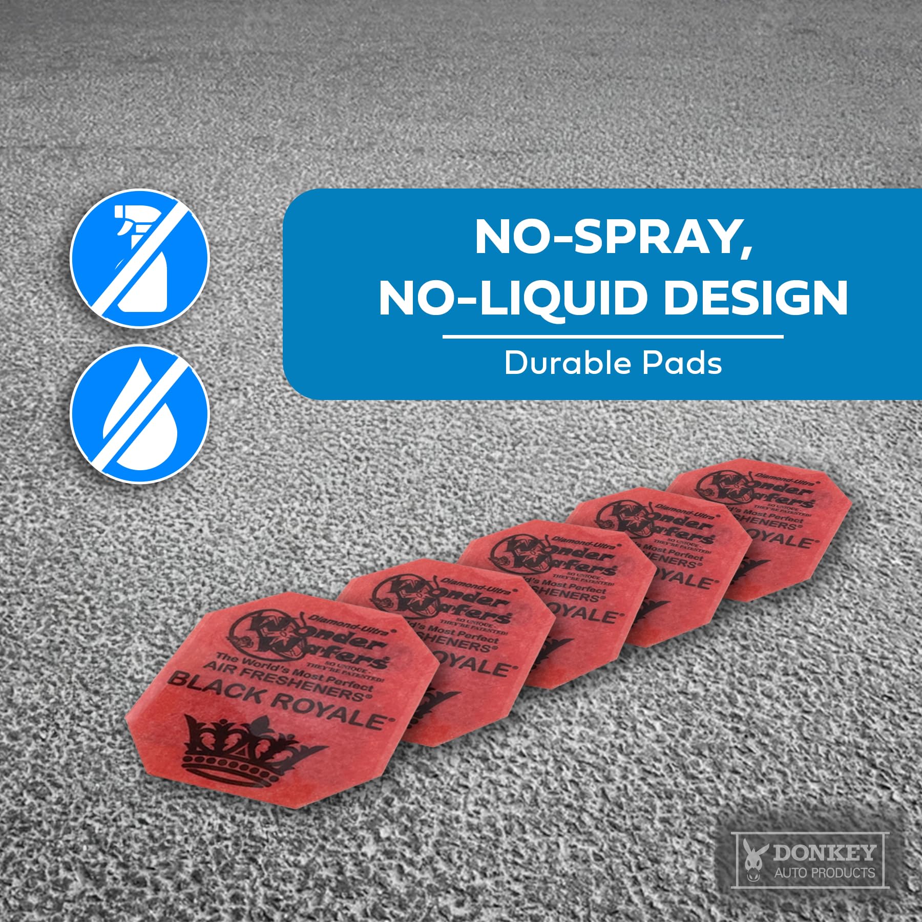 Wonder Wafers - Diamond-Ultra Scented Car Air Fresheners - Individually Wrapped (15 Per Pack) (Black Royale)