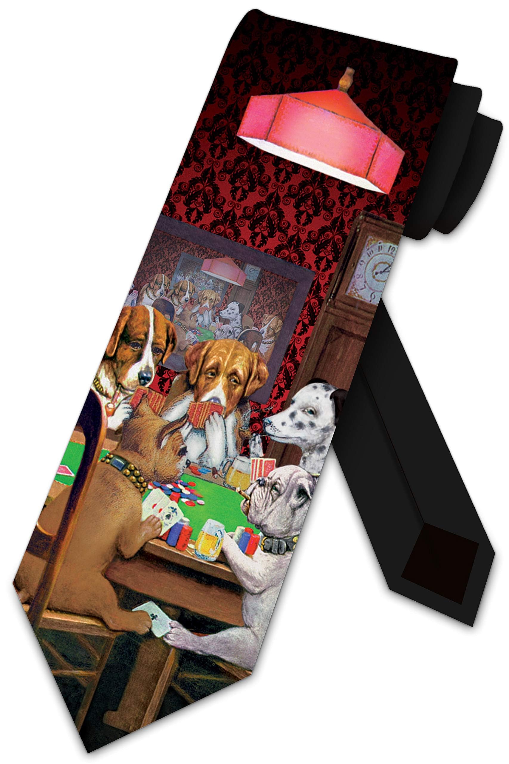 Bhhjkk Unisex As Pic Dogs Playing Poker Ties Neckties