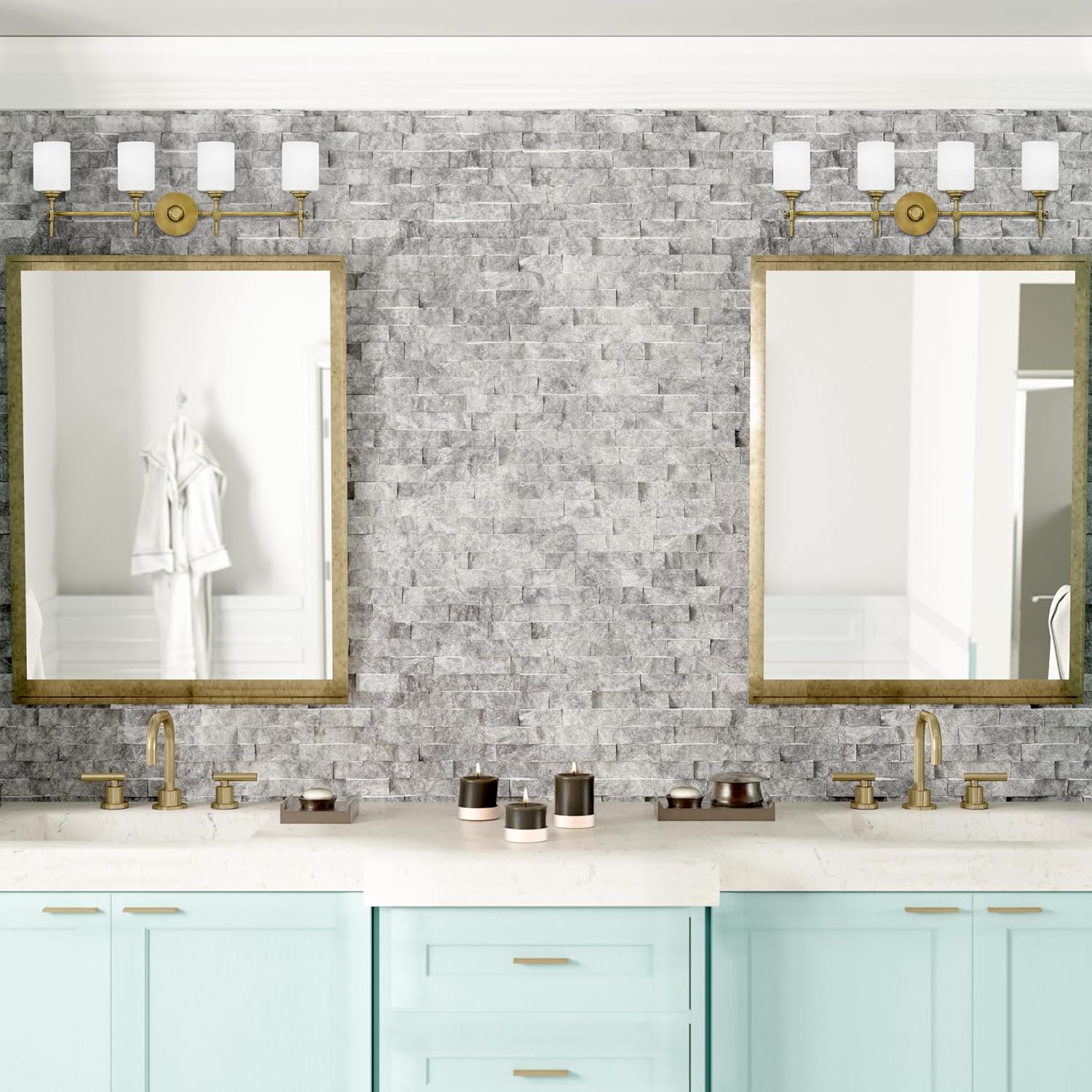Quoizel Aria 3-Light Weathered Brass Vanity Light
