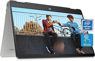 HP Chromebook x360 14a 2-in-1 Laptop, Intel Pentium Silver N5000 Processor, 4 GB RAM, 64 GB eMMC, 14" HD Display, Chrome...