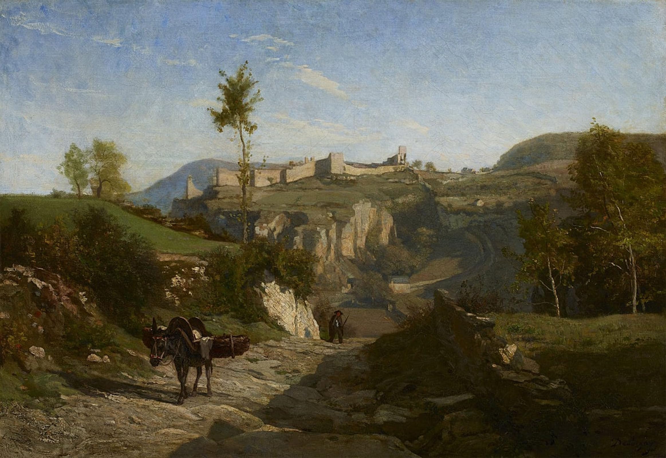 ARTXLXXBN Famous Painting Canvas Artwork Graffiti Print Landscape Near Crémieu by Charles Francois Daubigny Portrait Canvas Image for Home Decor 60x90cm