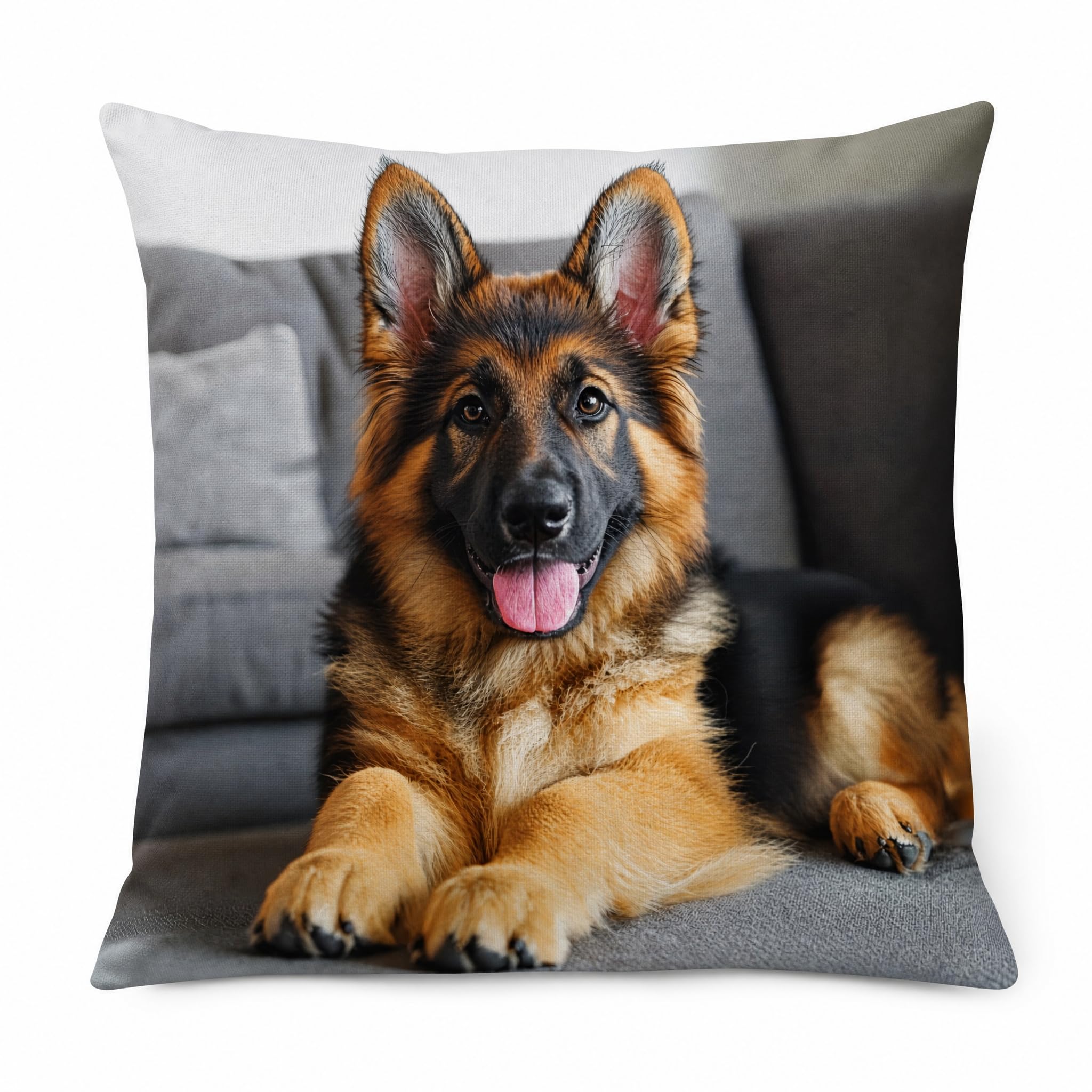 PVOODIRE Cushion Cover 40 x 40 cm Dog Pattern Short Pile Plush Cosy Sofa Cushion without Ticking for Indoor and Outdoor Use โ image 1