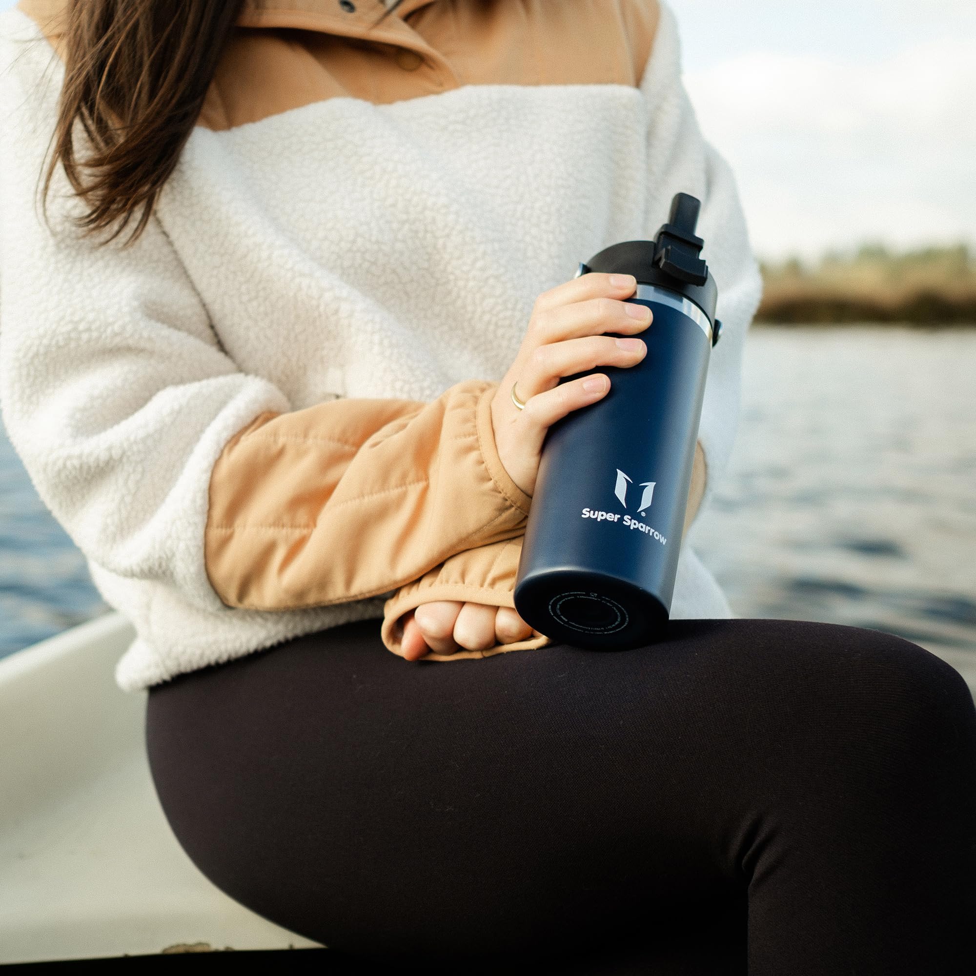 Sparrow Borraccia Termica - 500ml/750ml/1L/1.2L - SwivelSip Bottiglia Acciaio Inox - Senza BPA Borracce Termiche, Borraccia con Cannuccia Ergonomica per Scuola, Sportiva, Campeggio, Palestra