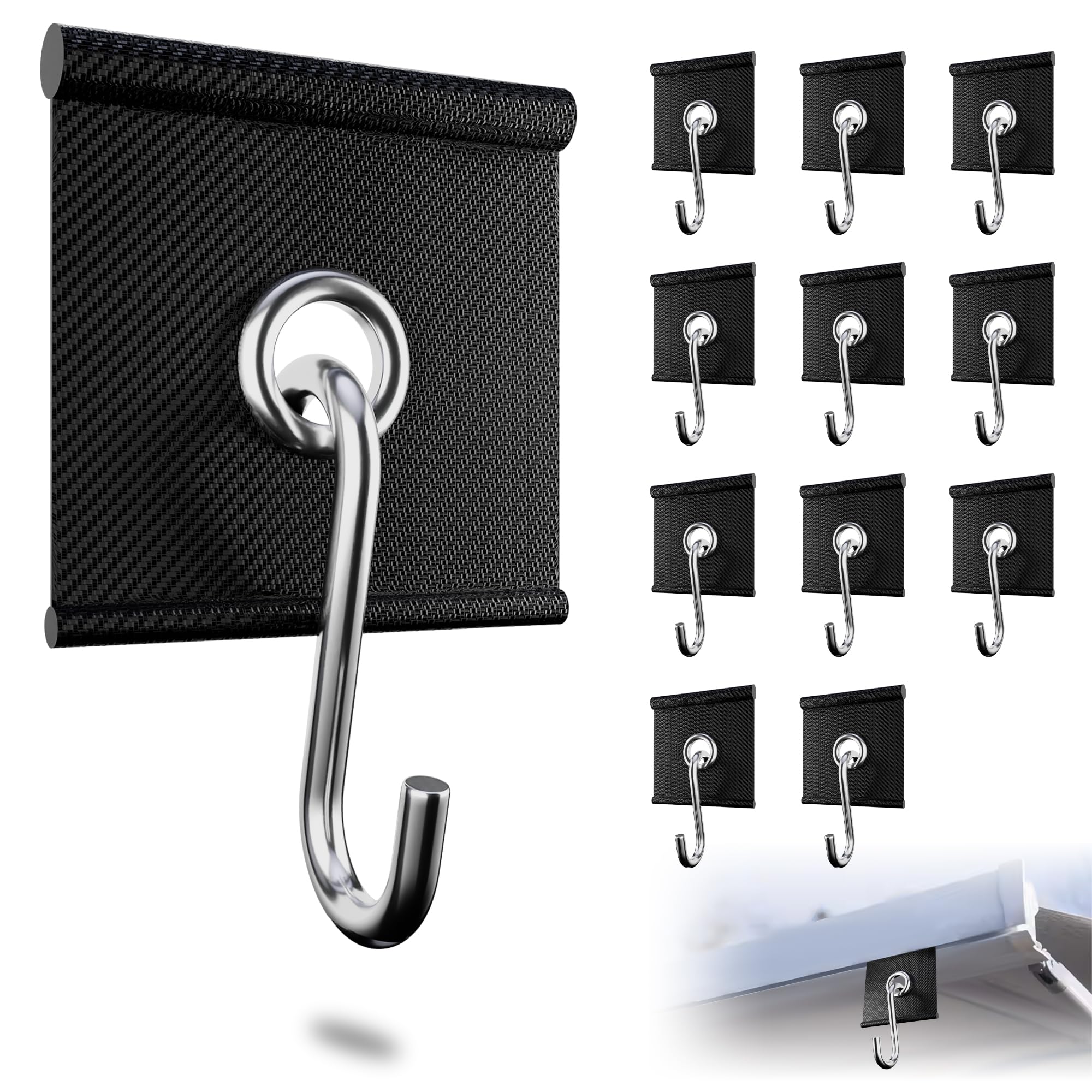 EFEALL 12 Stück Kederleiste Haken 5/6mm und 7/8mm, RV Markisenhaken für Kederschiene, Camping Kederhaken, Kederösen für Wohnmobil, Wohnwagen, Camping Zelt, Innen und Außendekoration