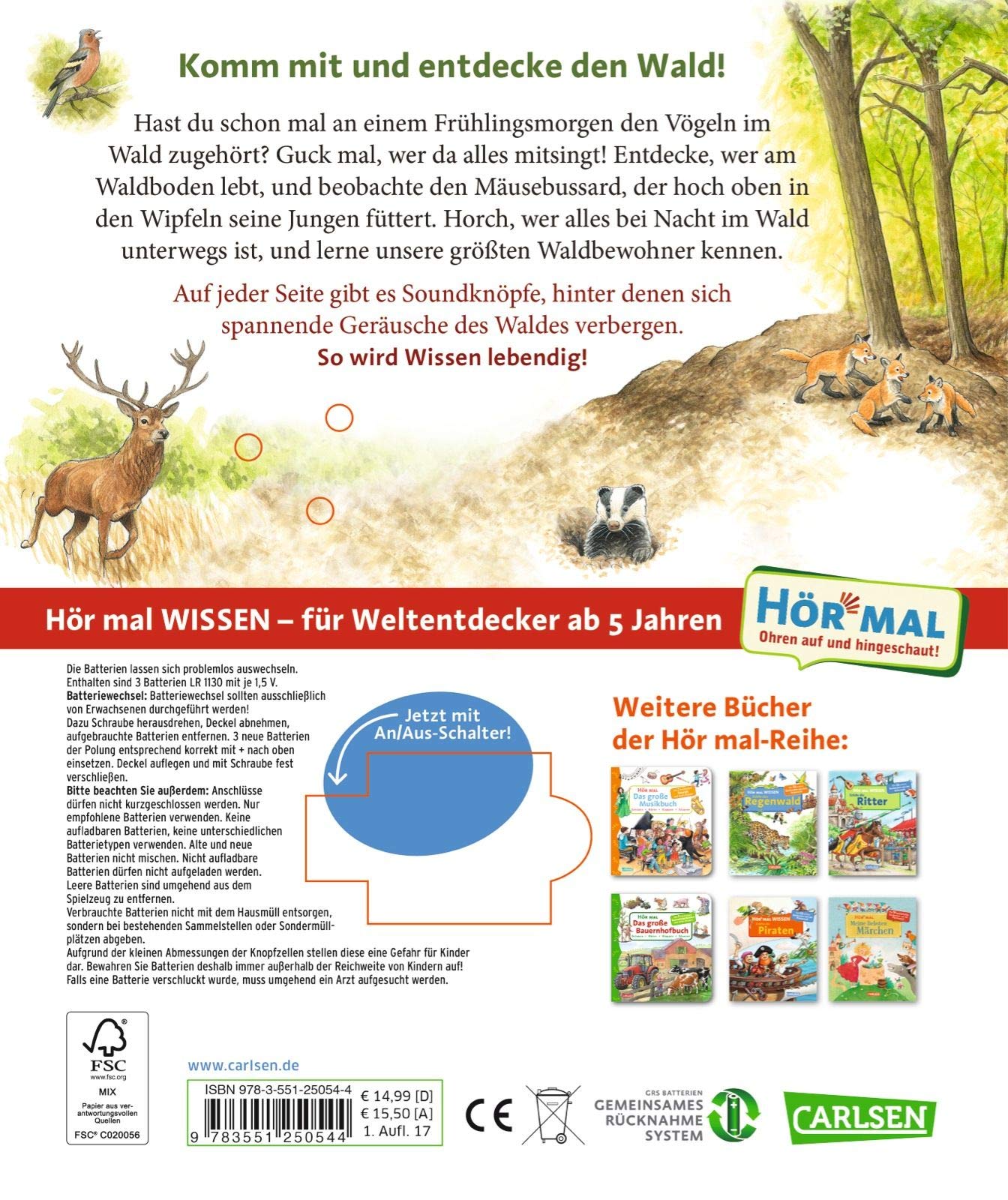 Hör mal (Soundbuch): Erlebe den Wald: Mit 16 echten Geräuschen aus dem Wald