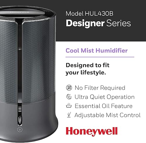 Miniatura 2 de Honeywell Designer Series Humidificador de niebla fría, humidificadores de habitación, color negro
