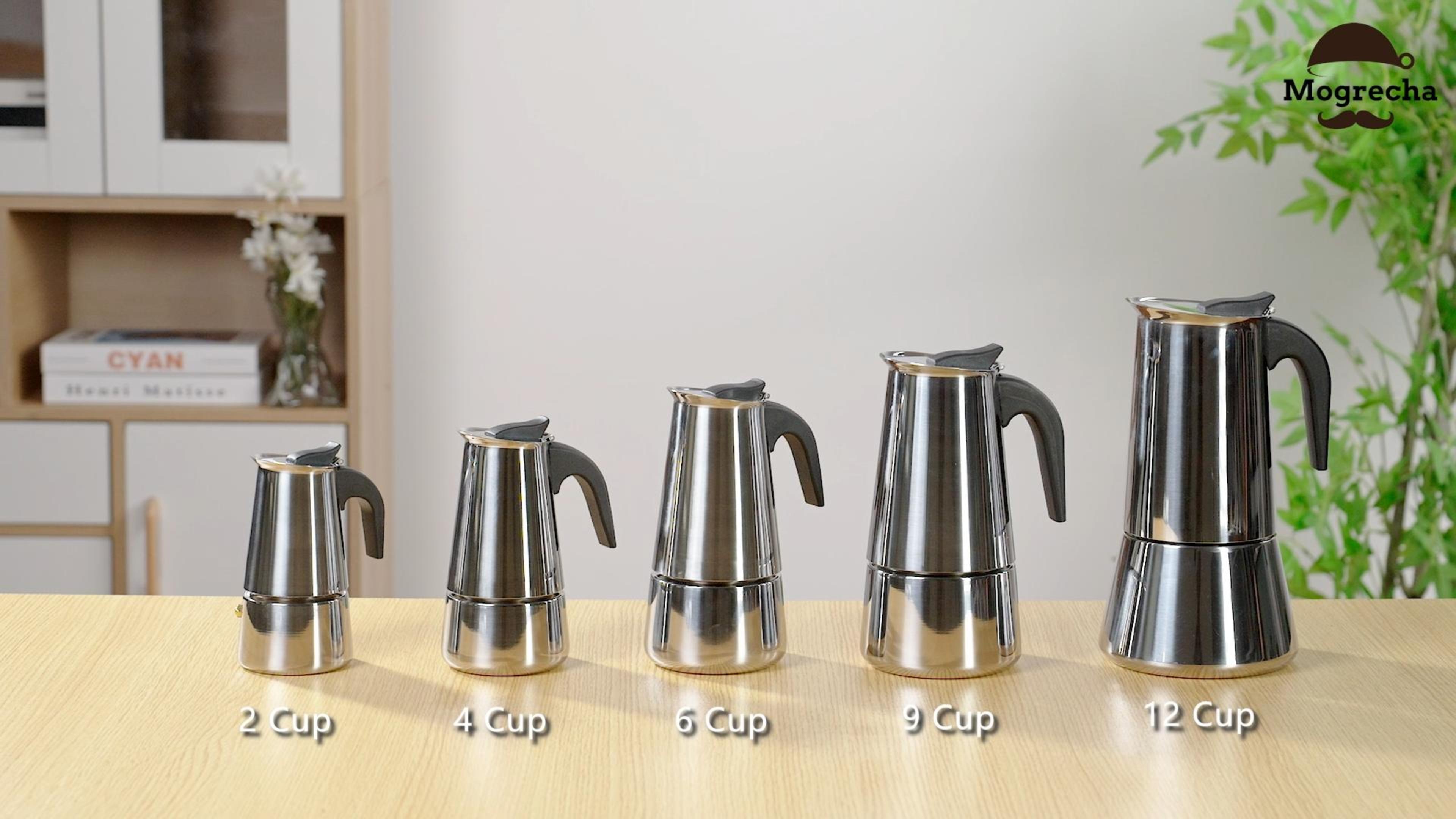 Amazon.com: Mogrecha 9 Cup 450ml Moka Pot Stainless Steel Espresso