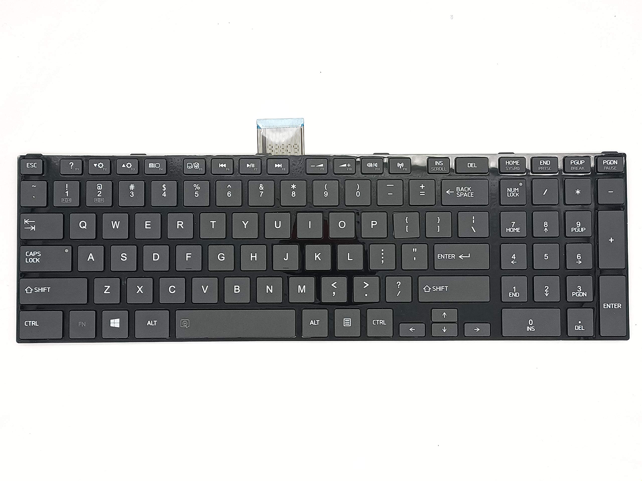 KBR Replacement Keyboard for Toshiba Satellite C850 C855 C855D L850 L855 C875 C875D L875D P850 p855 P875D with Frame Black US Layout