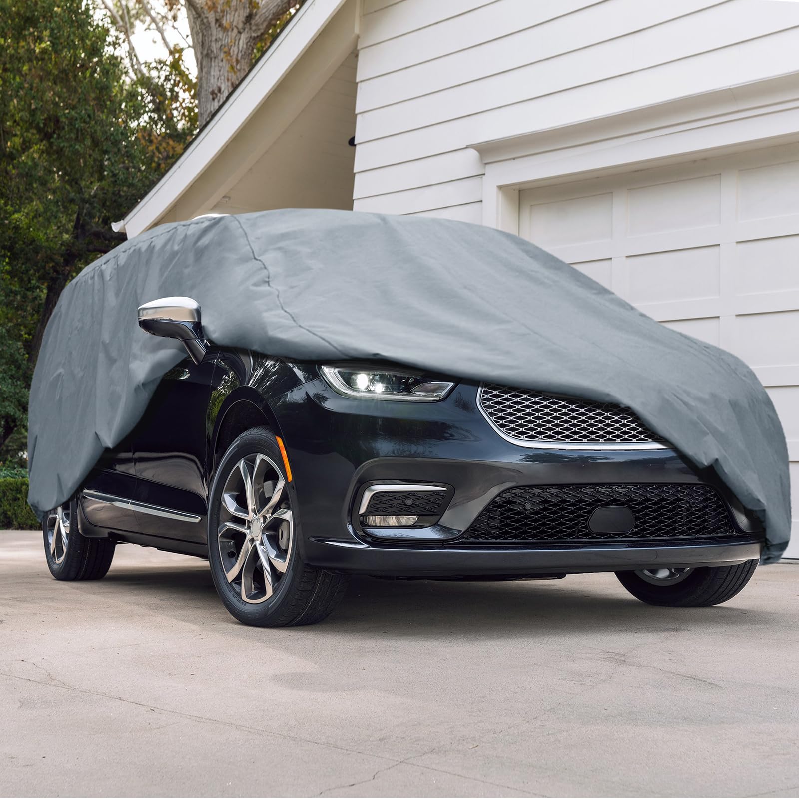 Leader Accessories Aggiornata Universale Telo Copriauto Impermeabile Antigraffio da Interno e Esterno,Telo Auto Traspirante Pieghevole,Telo Copertura per Hatchback,445x178x152cm Grigio | Adatto a hatchback standard (445x178x152cm), impermeabile, traspiran