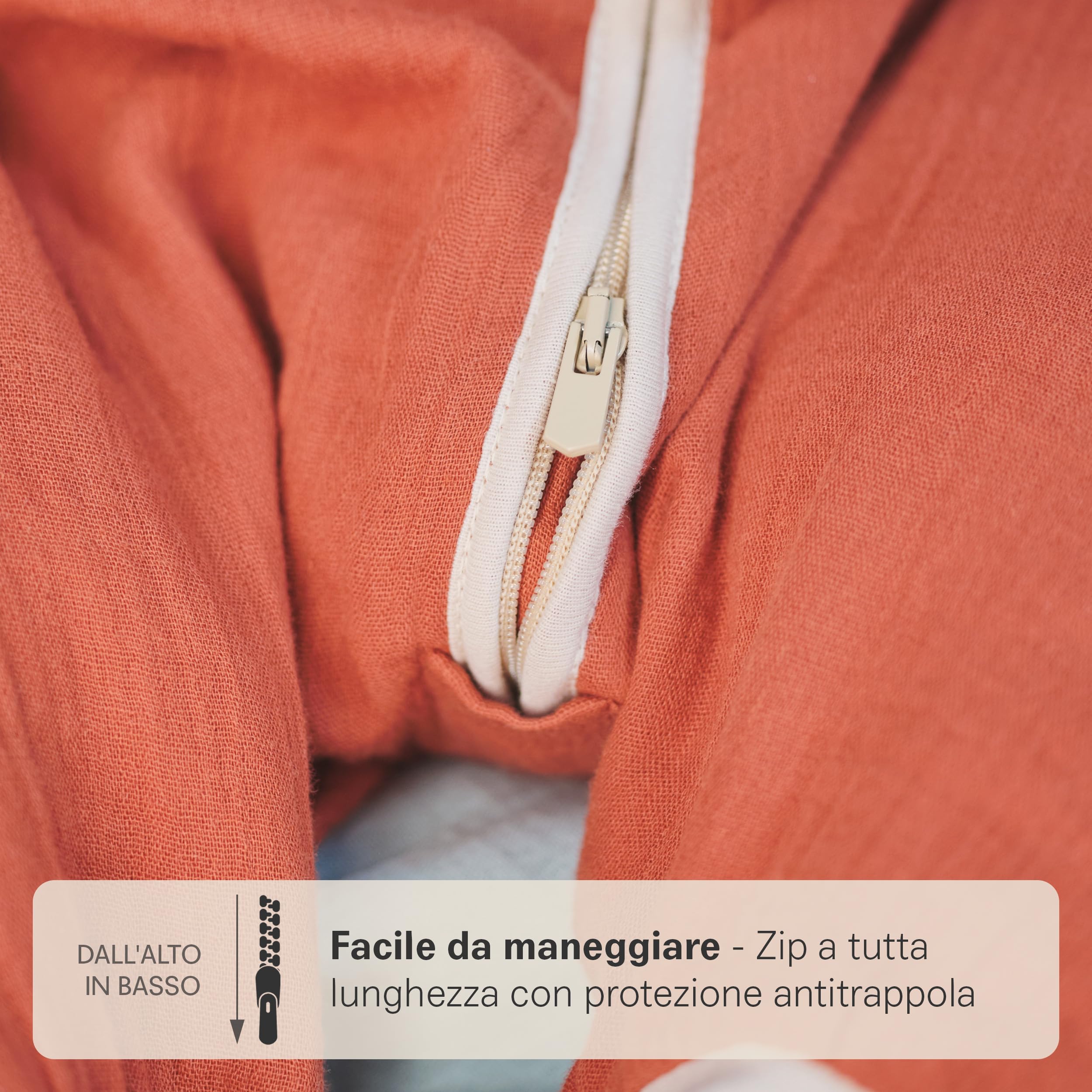 Sacco nanna piedini e maniche rimovibili sacco nanna estivo per bambini 0,5 TOG - 100% mussola di cotone biologico GOTS - sacco nanna estivo con piedini polsini pieghevoli su mani e piedi