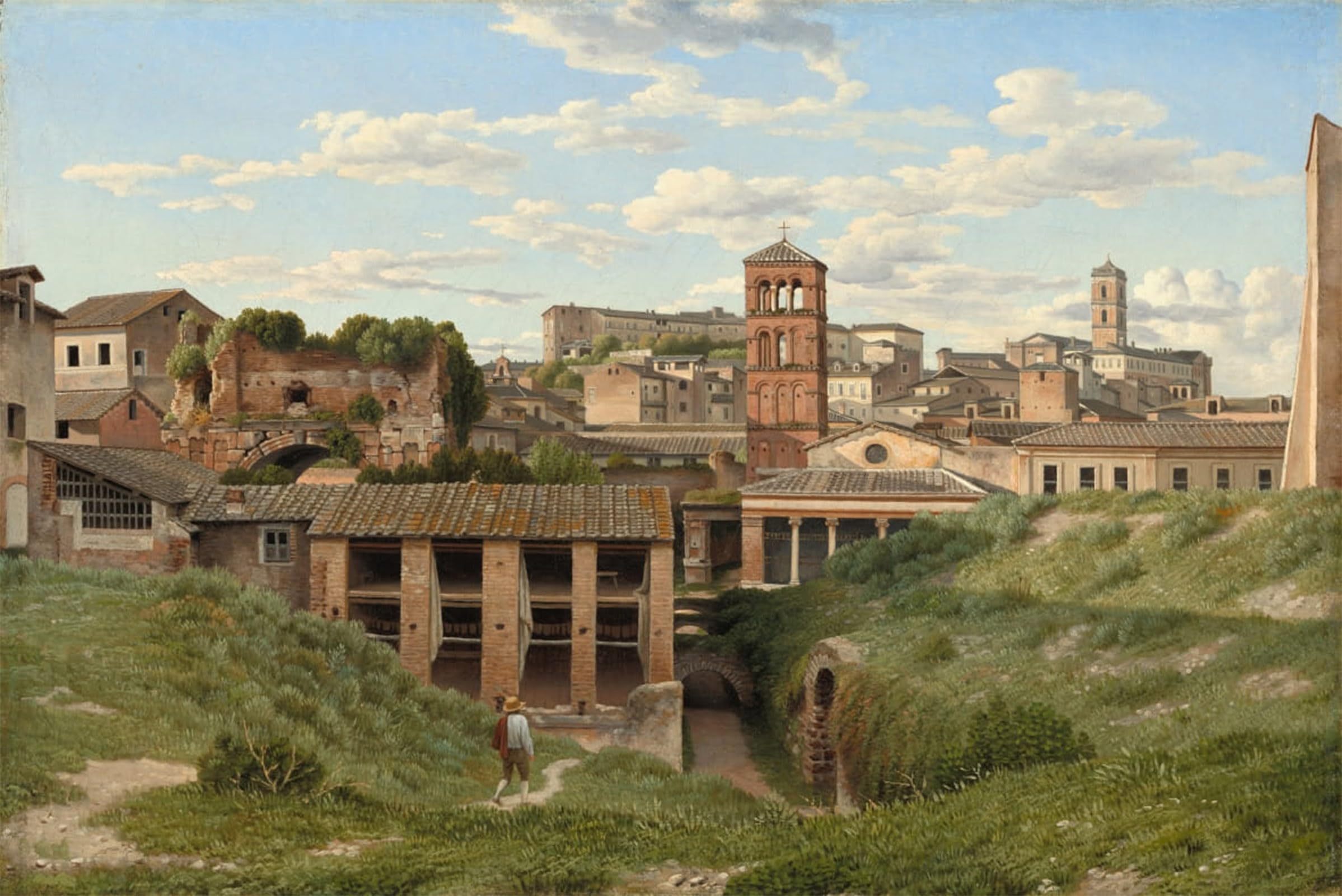 SERENDIPITP Vintage Picture Print on Canvas Wall Art Poster View of the Cloaca Maxima by Christoffer Wilhelm Eckersberg Artwork Print Poster for Wall Decor 60x90cm
