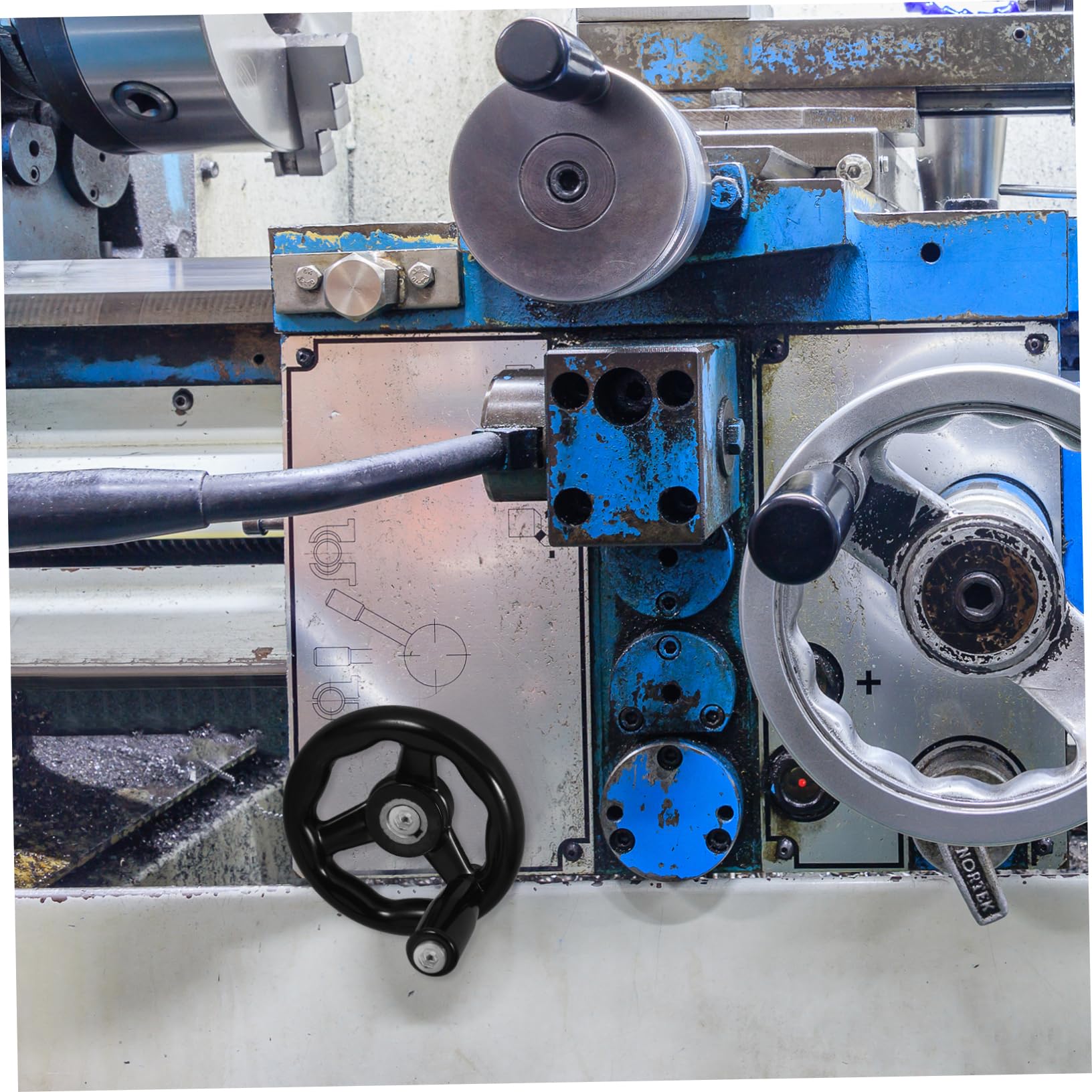 CIYODO 2pcs Machine Tool Rotary Handle Hand Wheel Crank Lathe Accessory Crank Handle Milling Hand Wheel for Machine Tool Bakelite Hand Wheel Hand Wheel for Craftsman Table Black