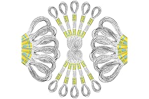 ThreadNanny 24 Metallic Silver Skeins: Embroider with Luster