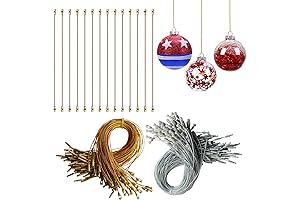 200Pcs Child Proof Ornament Hangers with Snaps String Precut Hangers, Rope Hooks