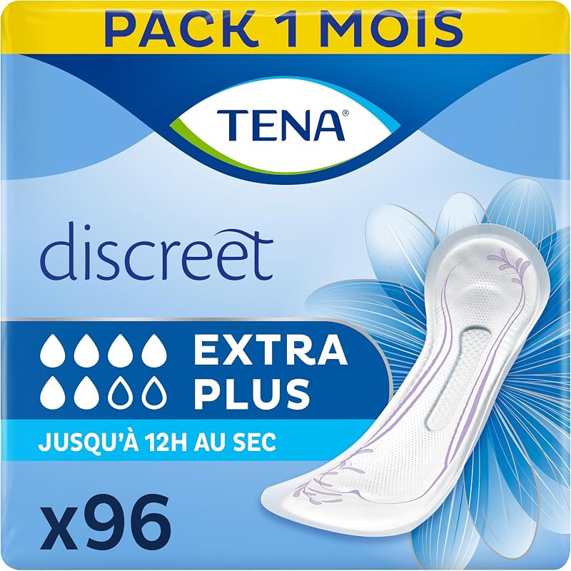 Les serviettes TENA Discreet Extra Plus offrent une protection fiable et discrète contre les fuites urinaires modérées à