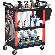 Chemical Guys ACC618 Soft Stool Ultimate Rolling Detailing & Utility Cart, (For Cars, Trucks, SUVs, RVs, Home, Garden, Garage & More) 15' 1/2" x 8' 3/4" x 18' 1/2" - Black