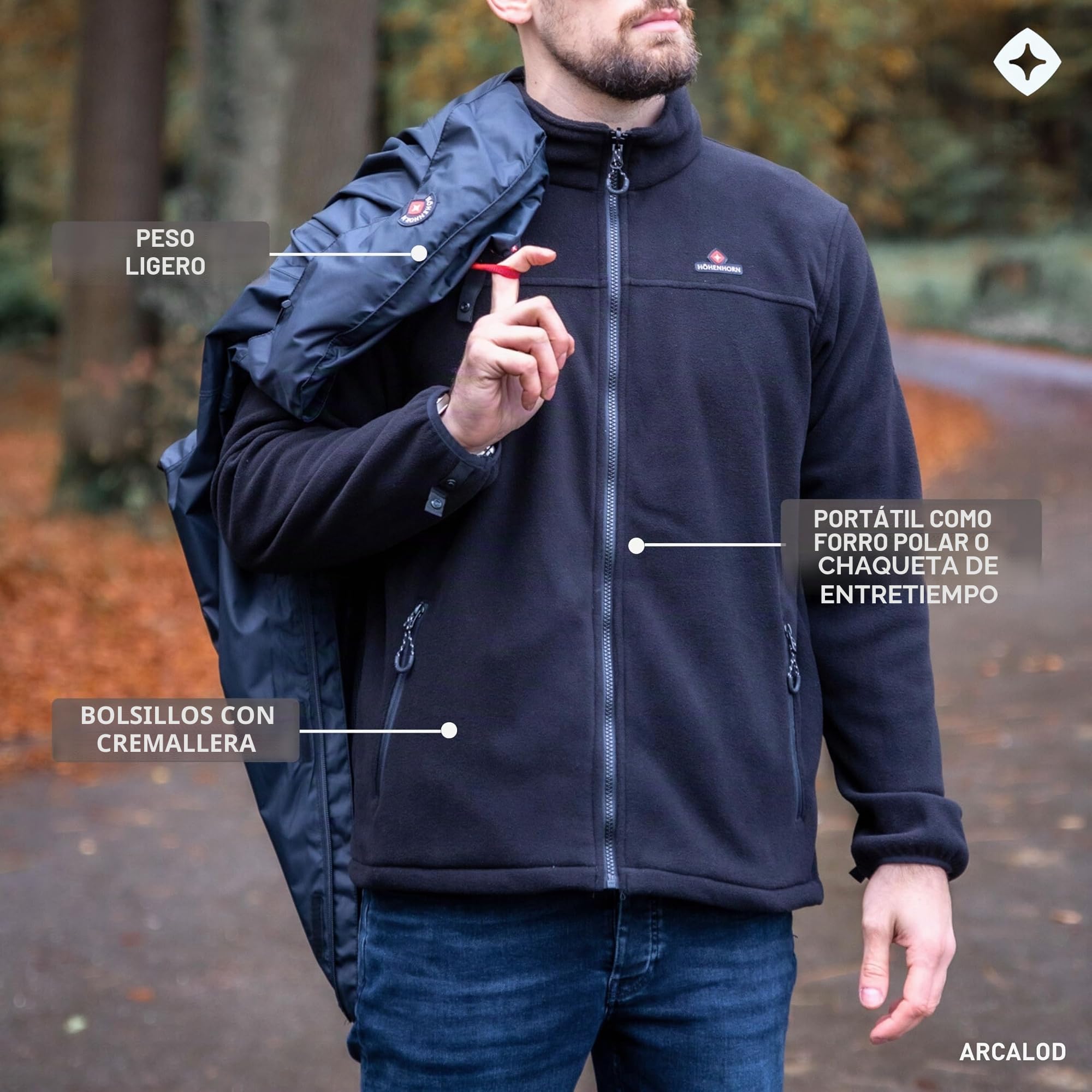 Höhenhorn Arcalod Pro - Chaqueta de invierno 3 en 1 para hombre, doble chaqueta impermeable